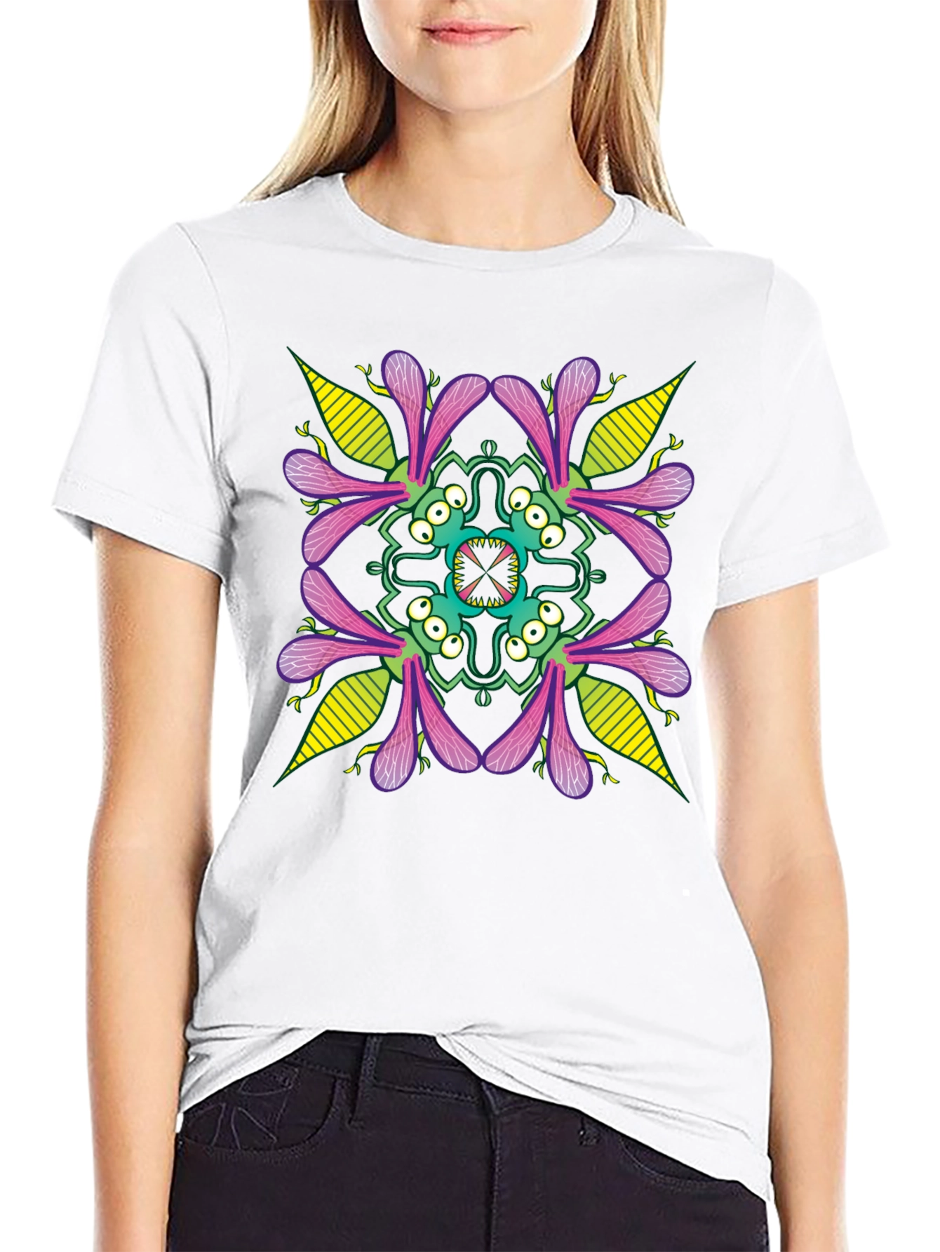 Monster Mandala Graphic Tee - Black