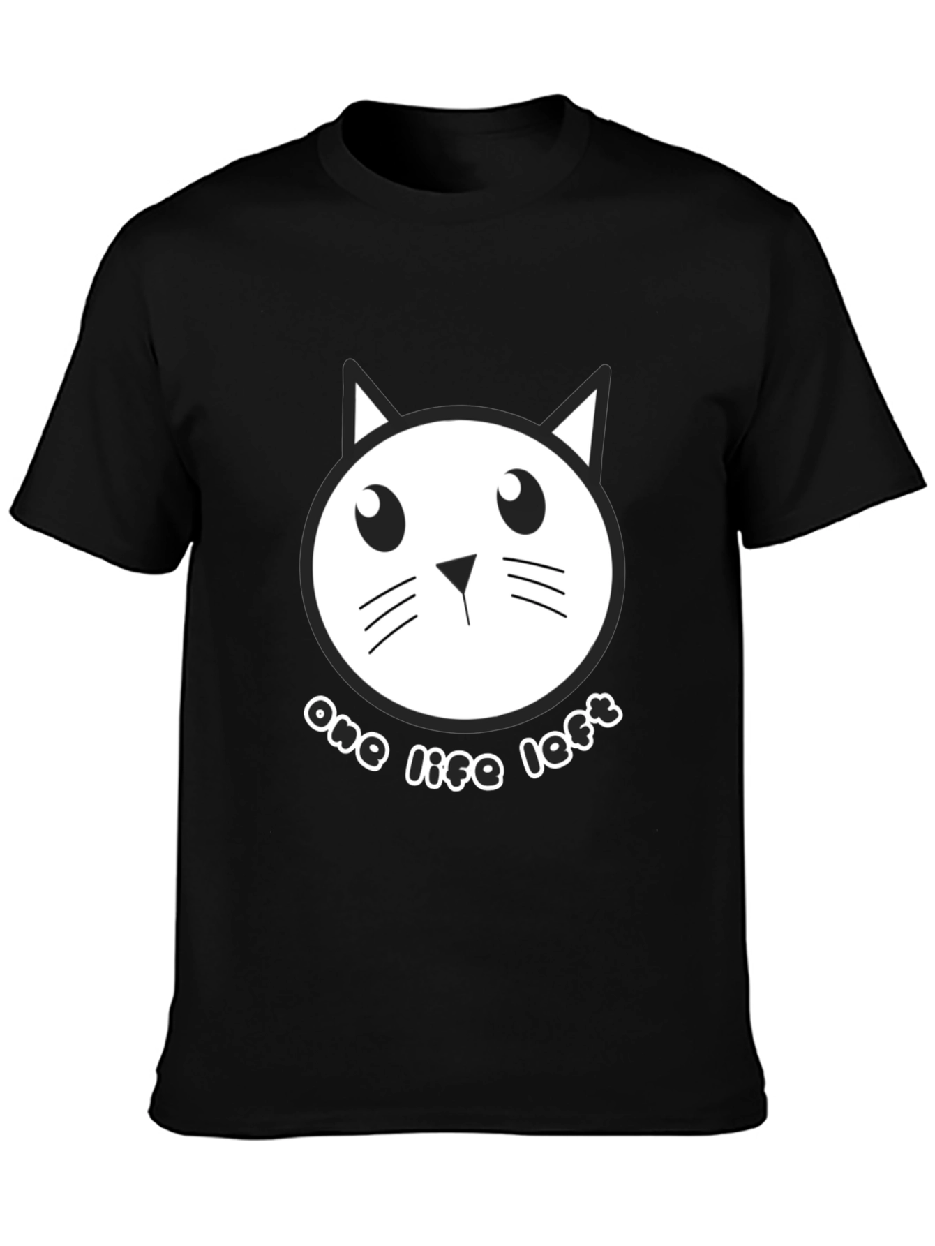One Life Left Cat Graphic Tee - Black
