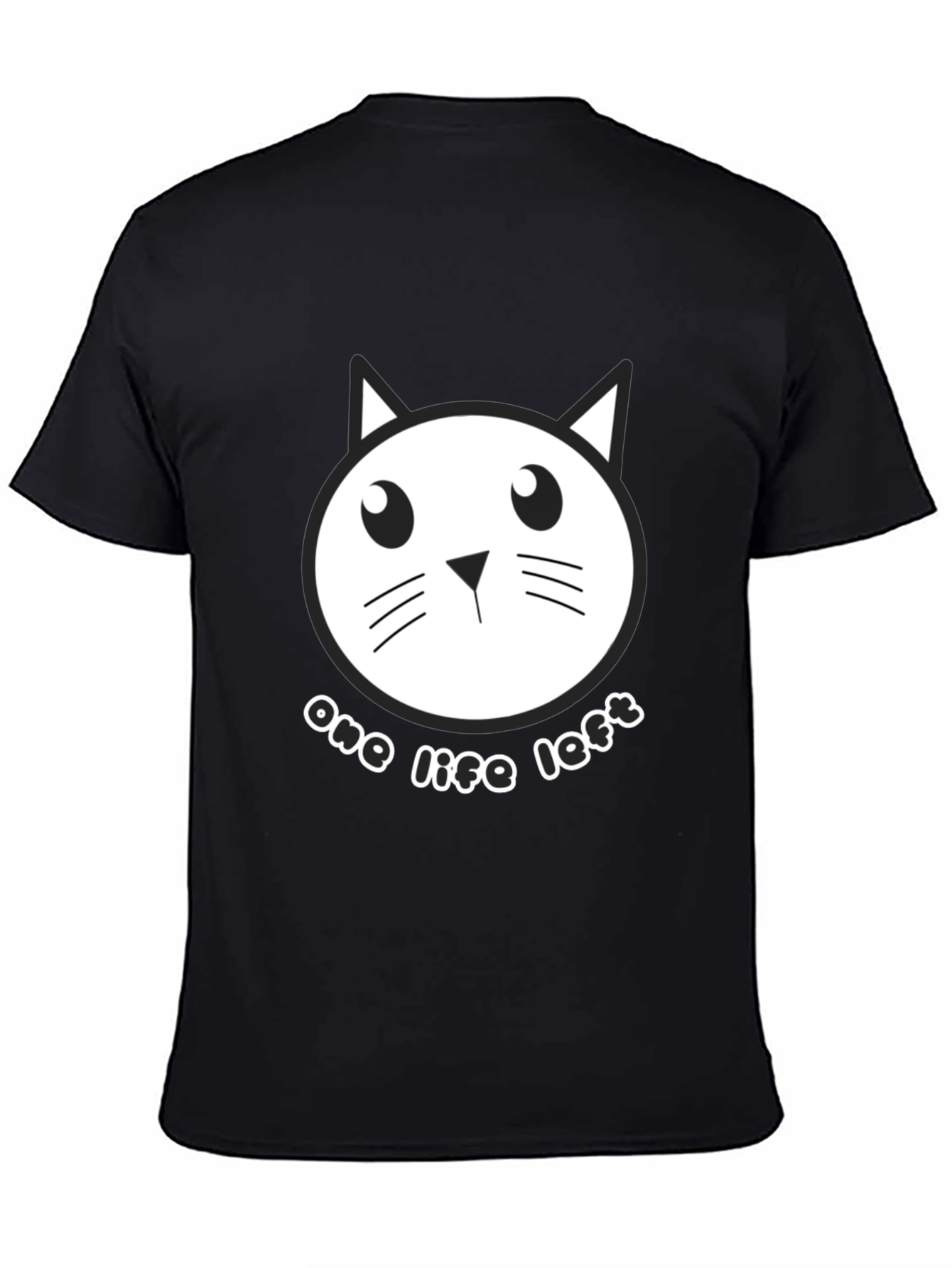 One Life Left Cat Graphic Tee - Black