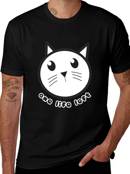 One Life Left Cat Graphic Tee - Black