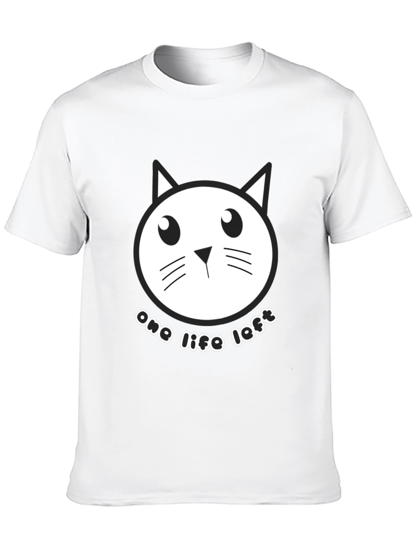 One Life Left Cat Graphic Tee - Black
