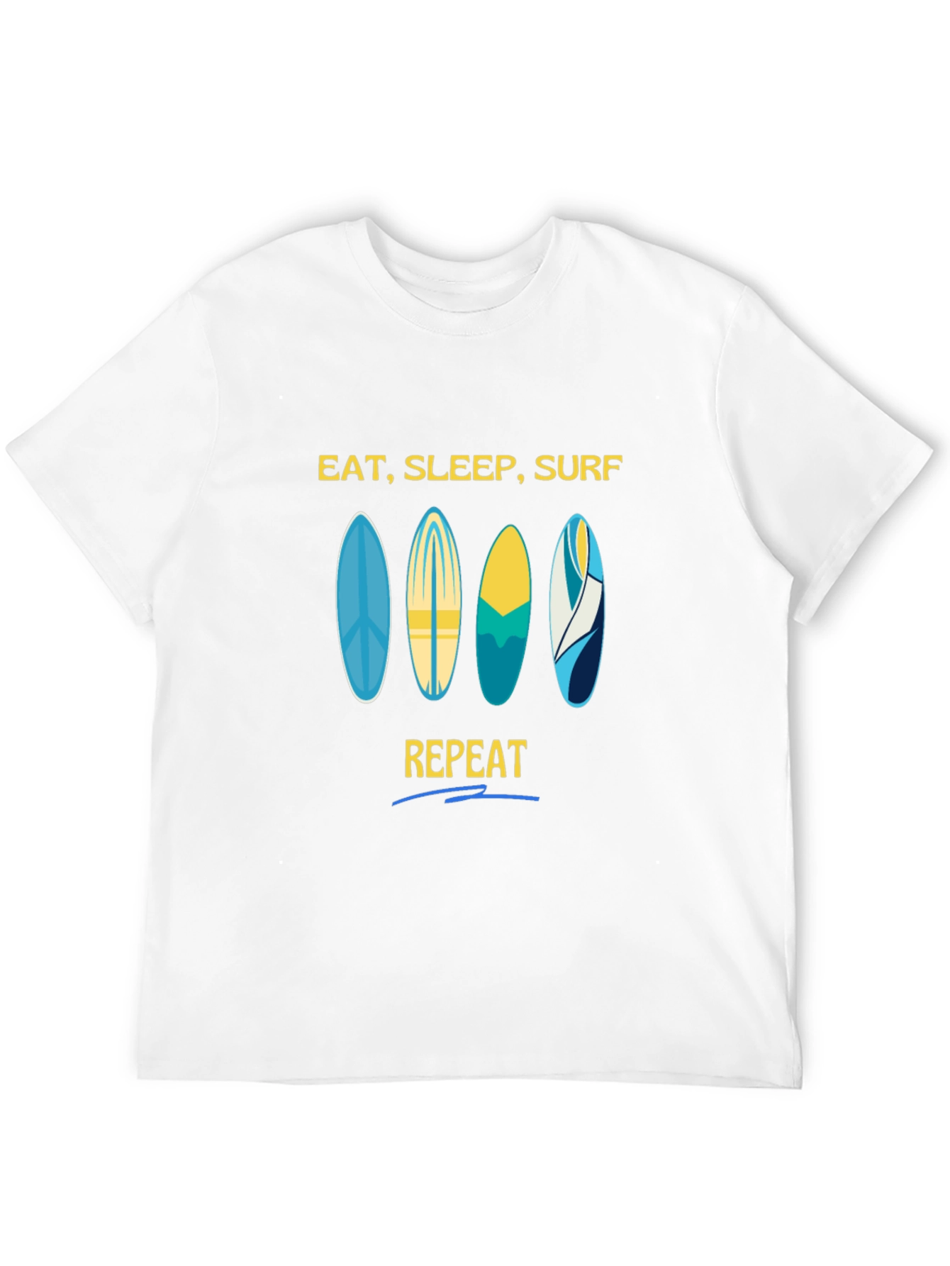 Eat Sleep Surf Repeat Black Graphic Tee