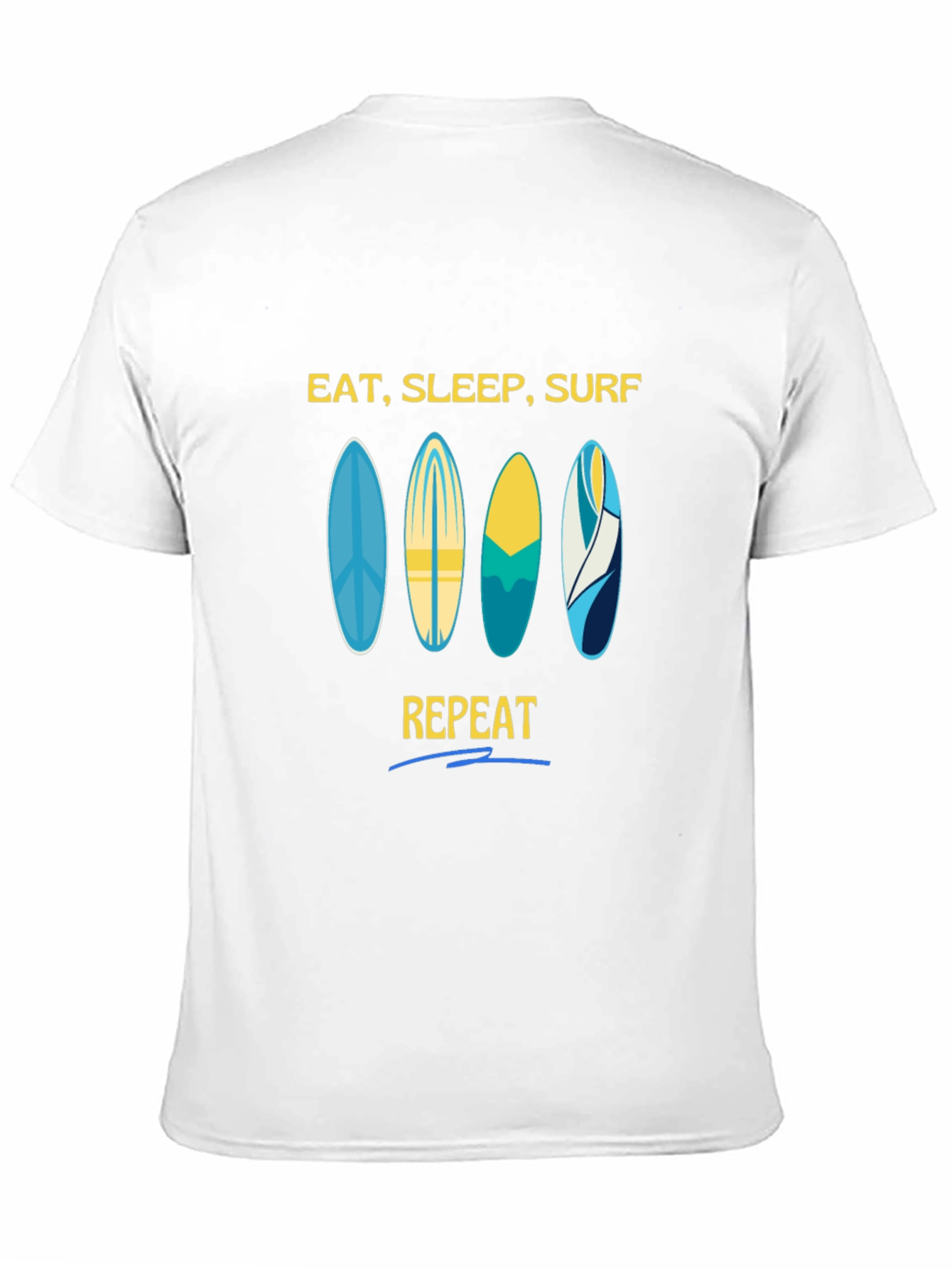 Eat Sleep Surf Repeat Black Graphic Tee