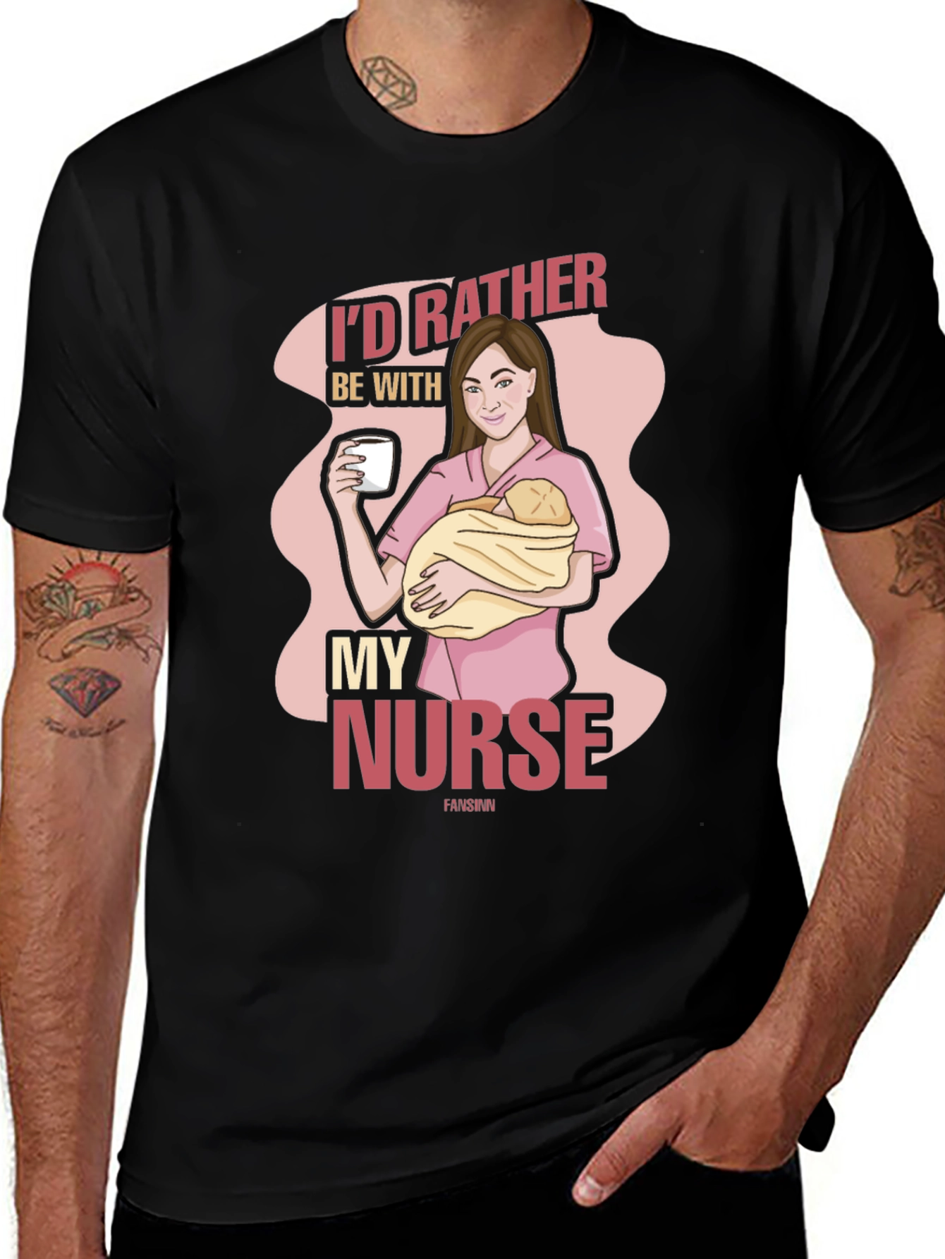 Id Rather Be With My Nurse Graphic T-Shirt