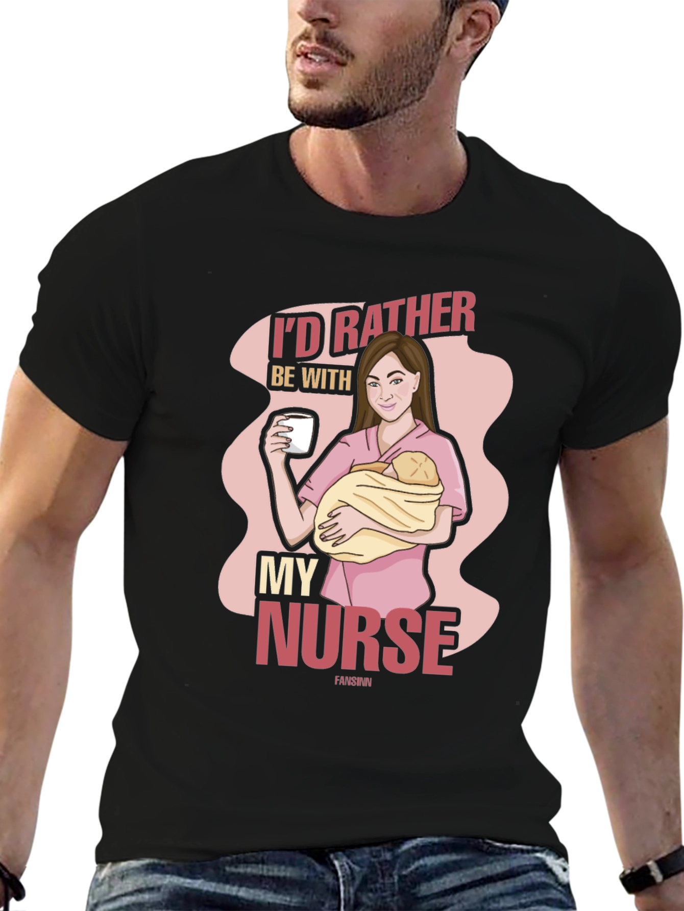 Id Rather Be With My Nurse Graphic T-Shirt