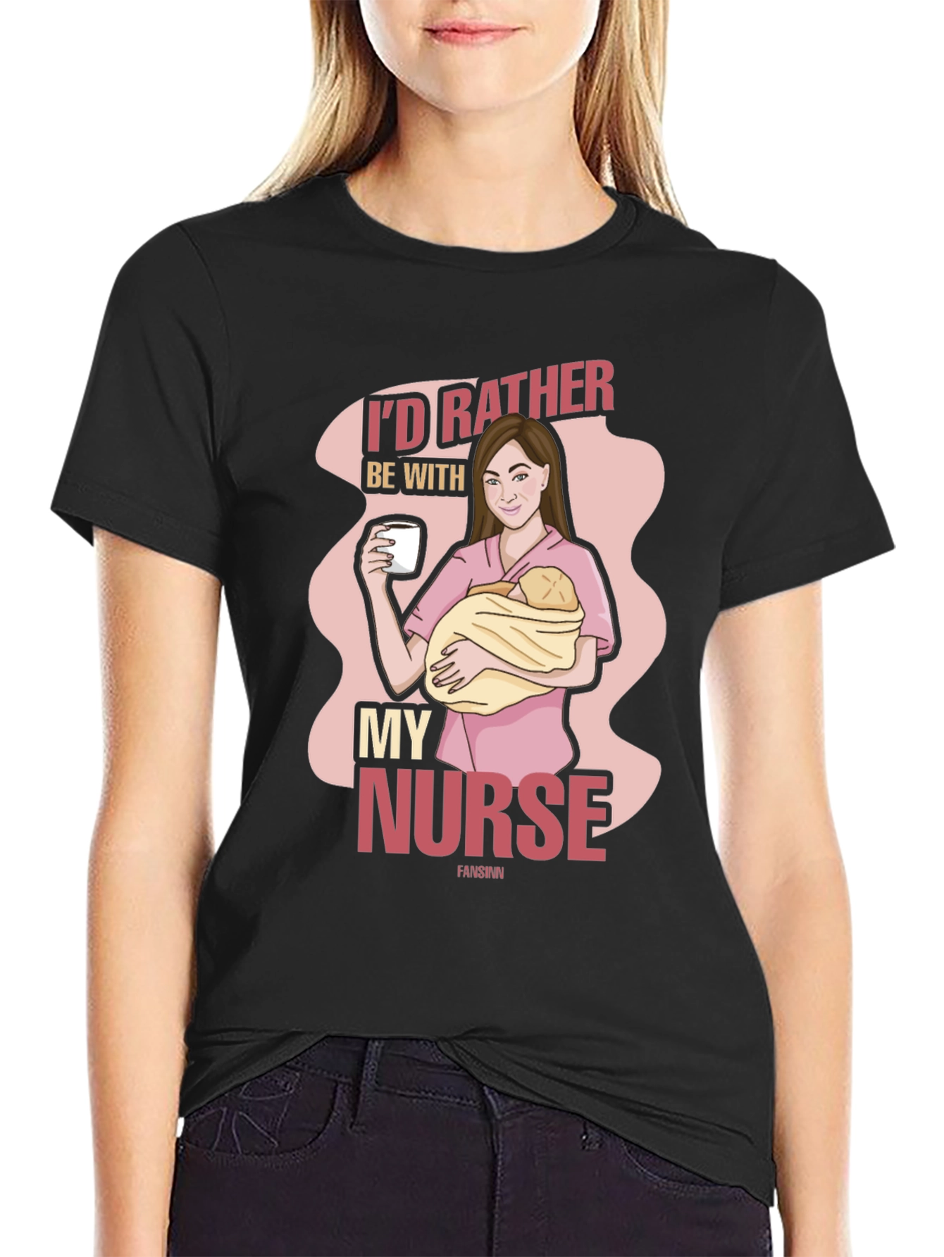 Id Rather Be With My Nurse Graphic T-Shirt