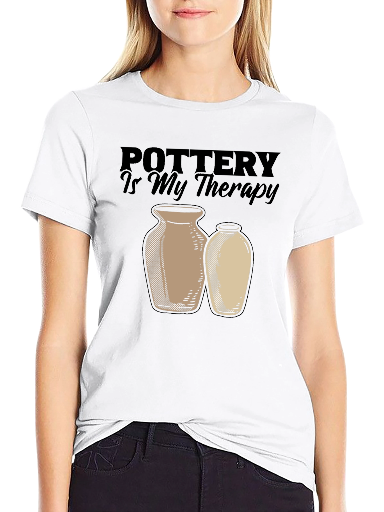 Pottery is My Therapy T-Shirt - Artsy Graphic Tee