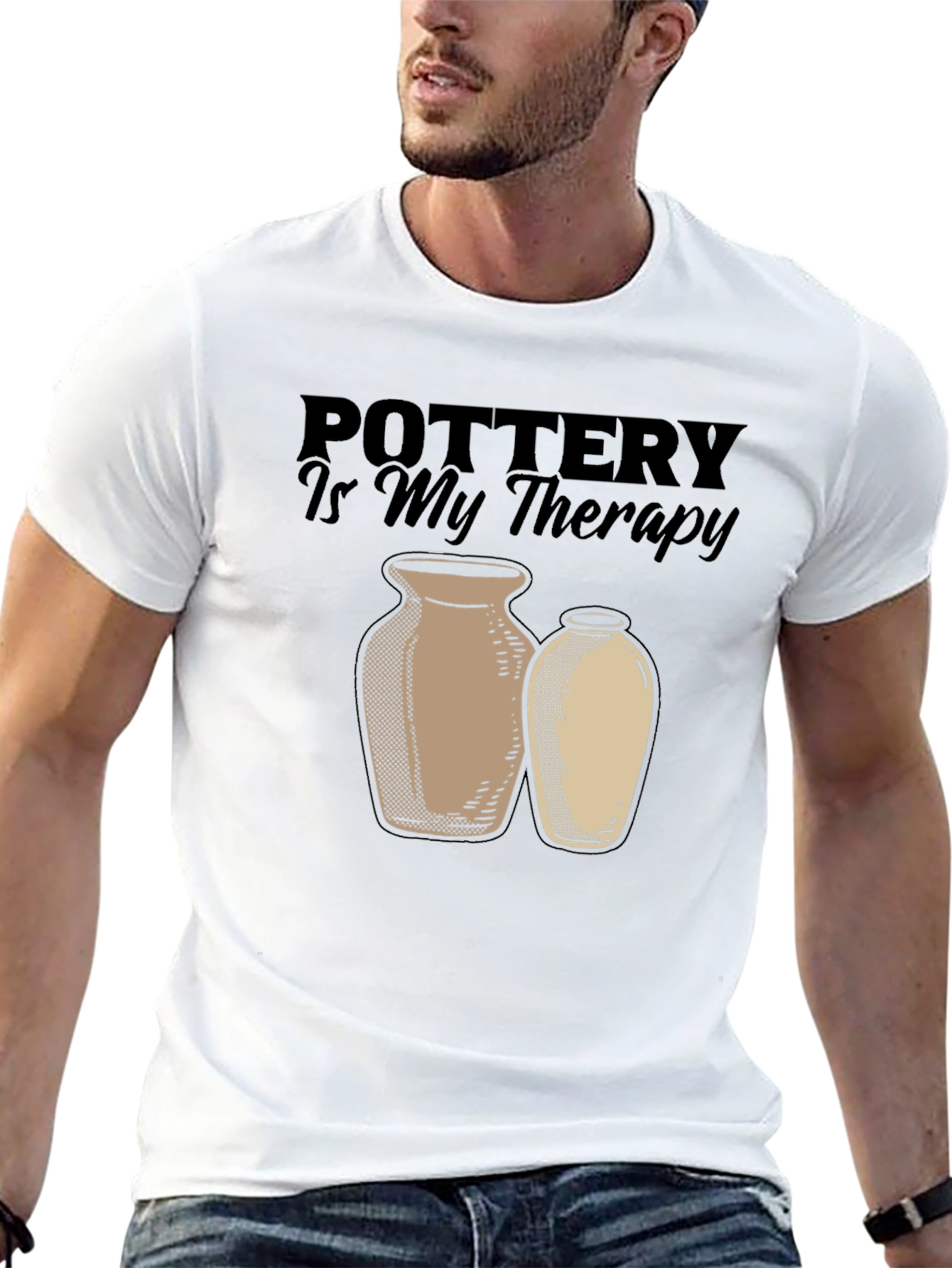 Pottery is My Therapy T-Shirt - Artsy Graphic Tee