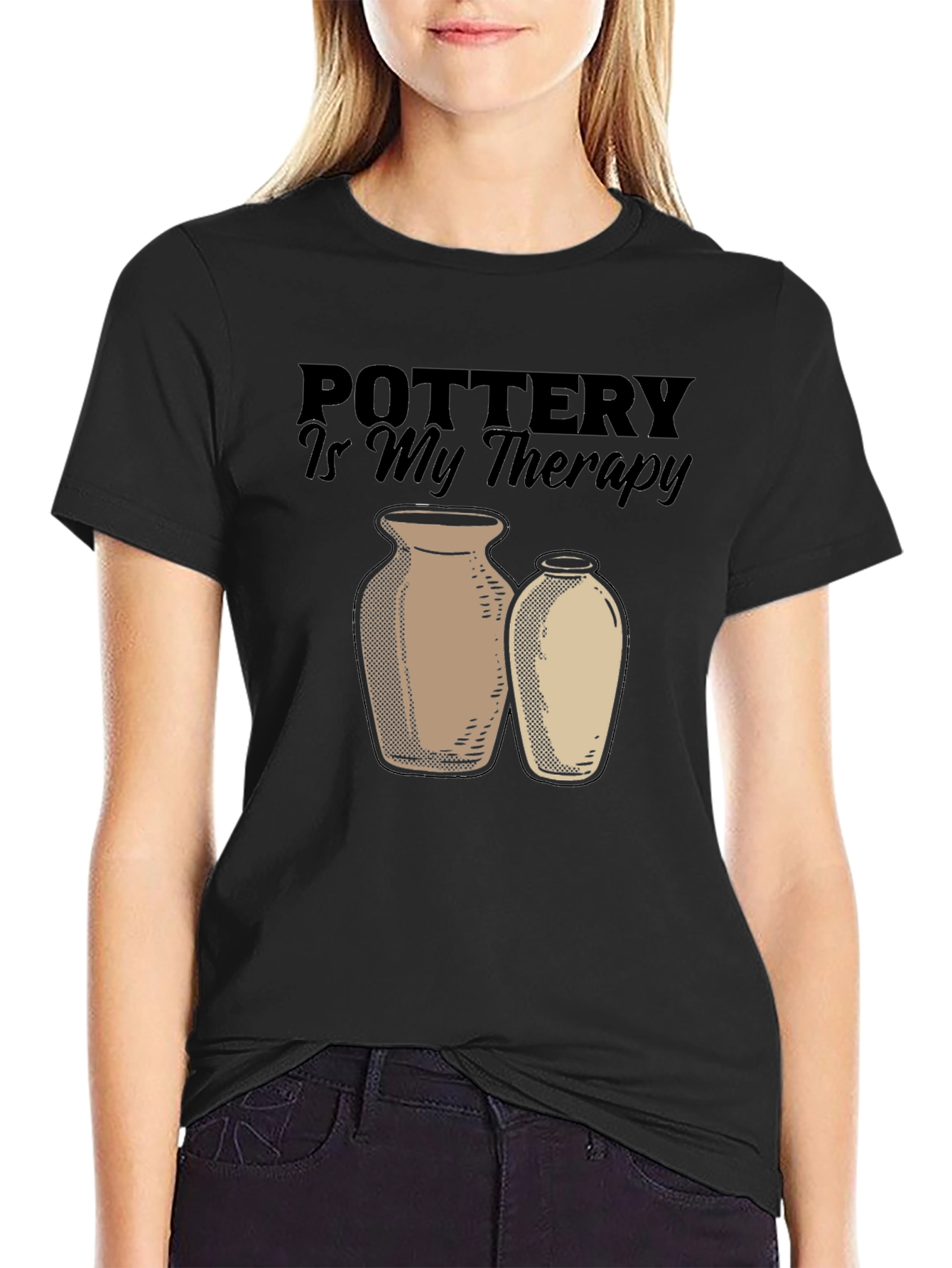 Pottery is My Therapy T-Shirt - Artsy Graphic Tee