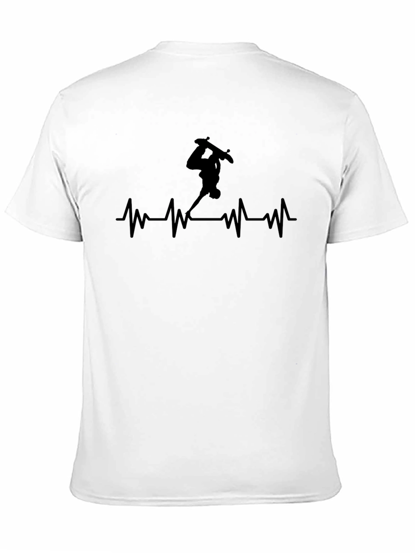 Skateboard Heartbeat T-Shirt - Black Graphic Tee