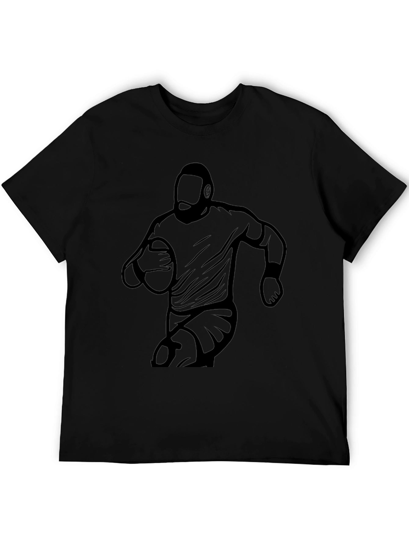 Rugby Player Graphic Black T-Shirt