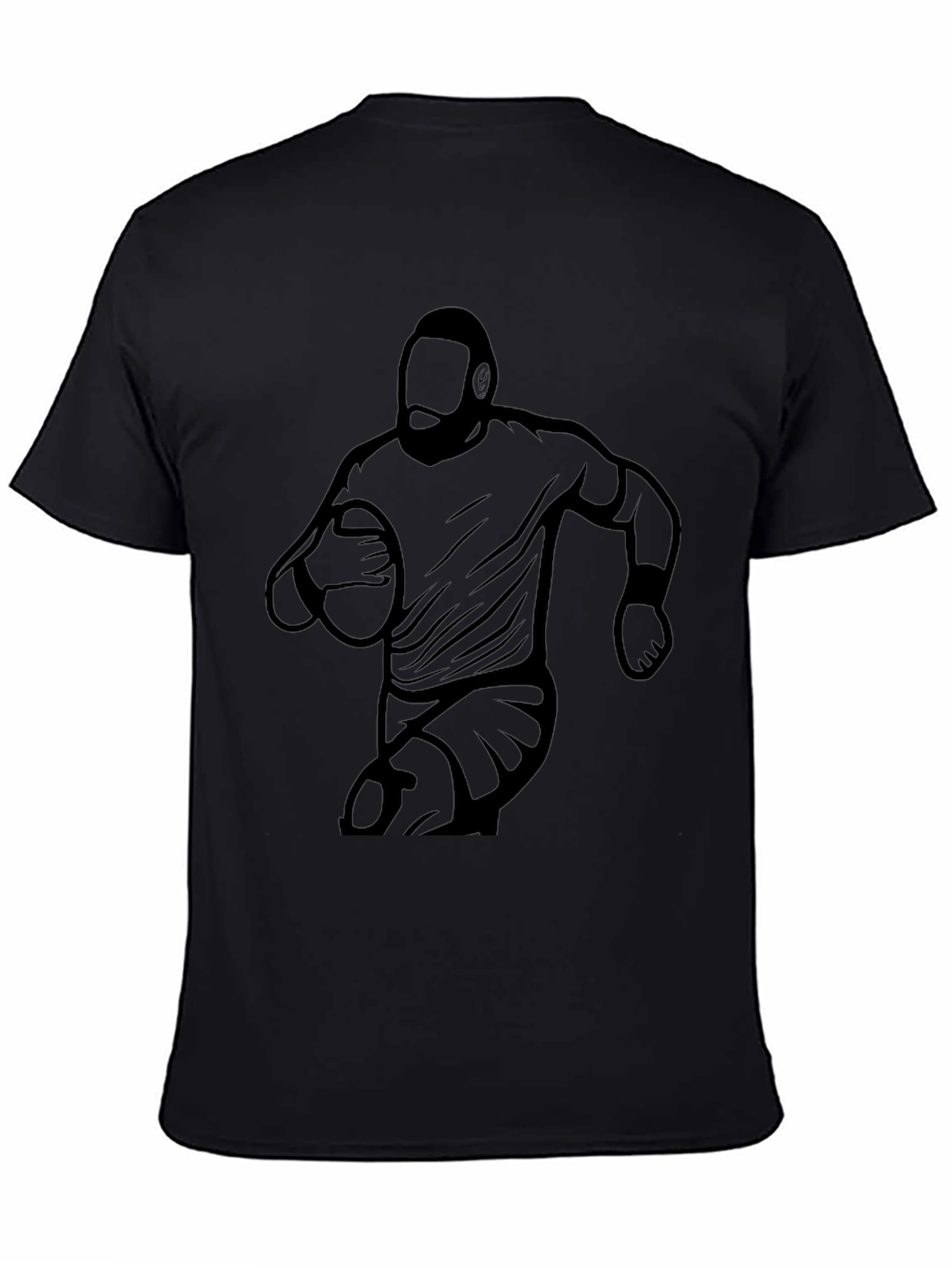 Rugby Player Graphic Black T-Shirt