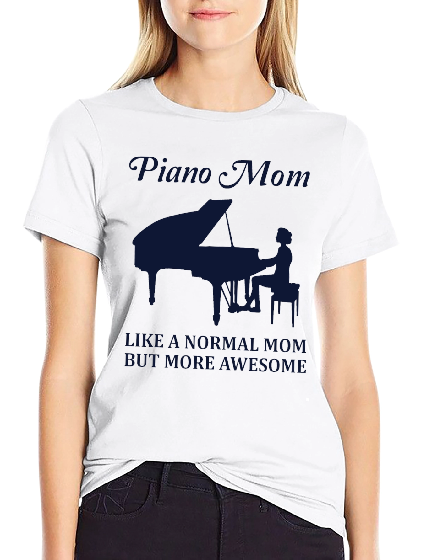 Piano Mom Graphic Tee - Awesome Musician Mother T-Shirt