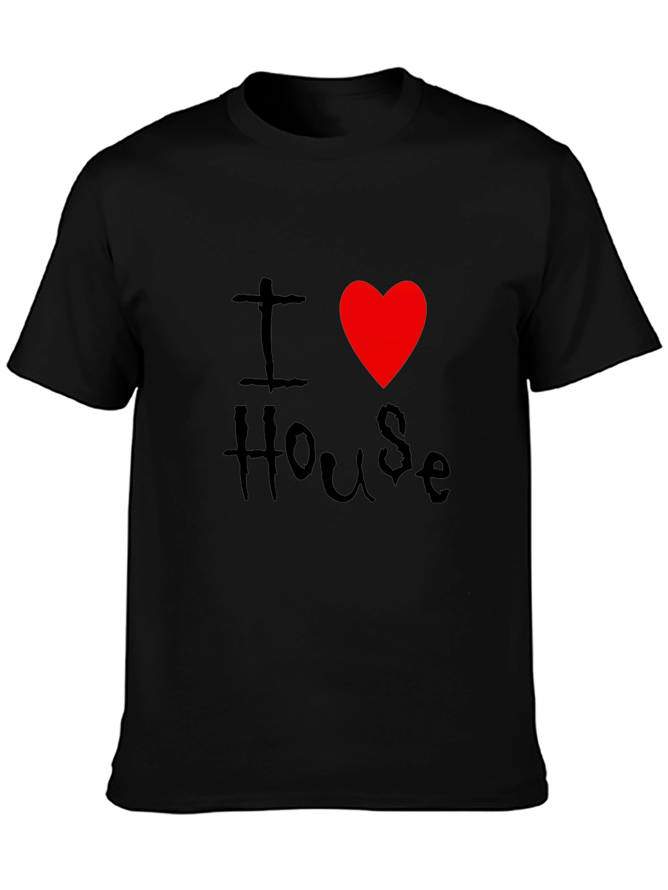 I Love House Music Black T-Shirt