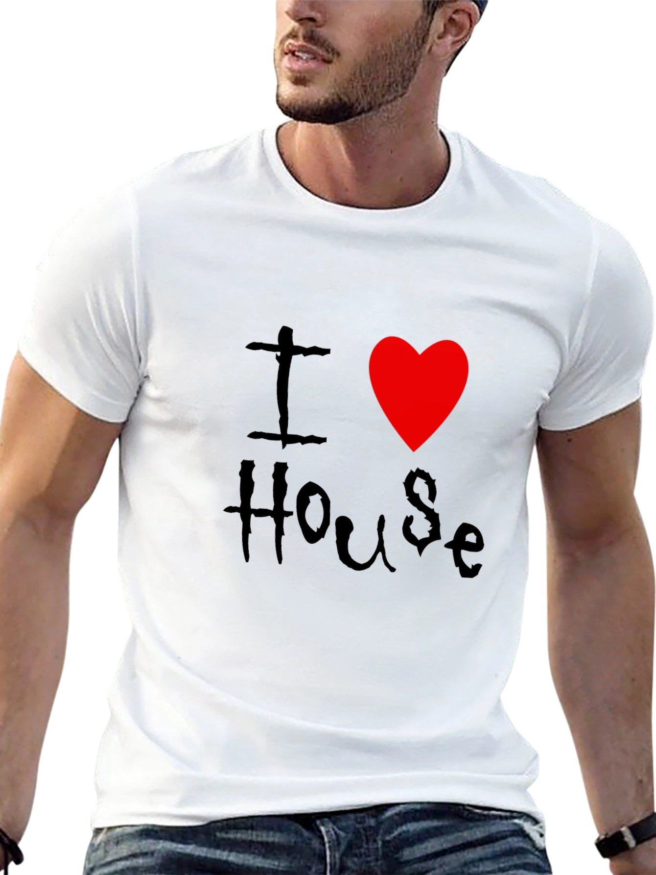 I Love House Music Black T-Shirt