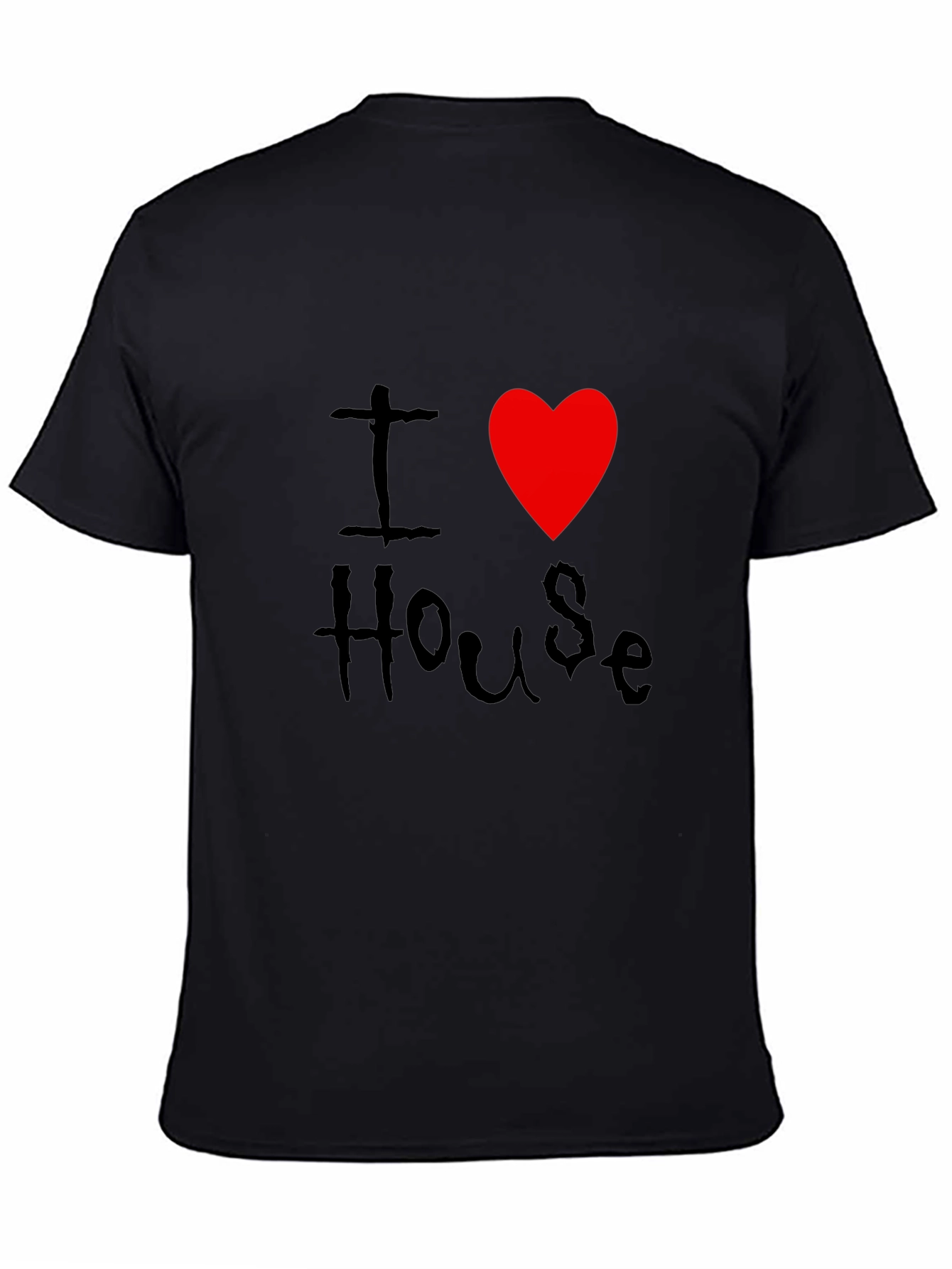 I Love House Music Black T-Shirt
