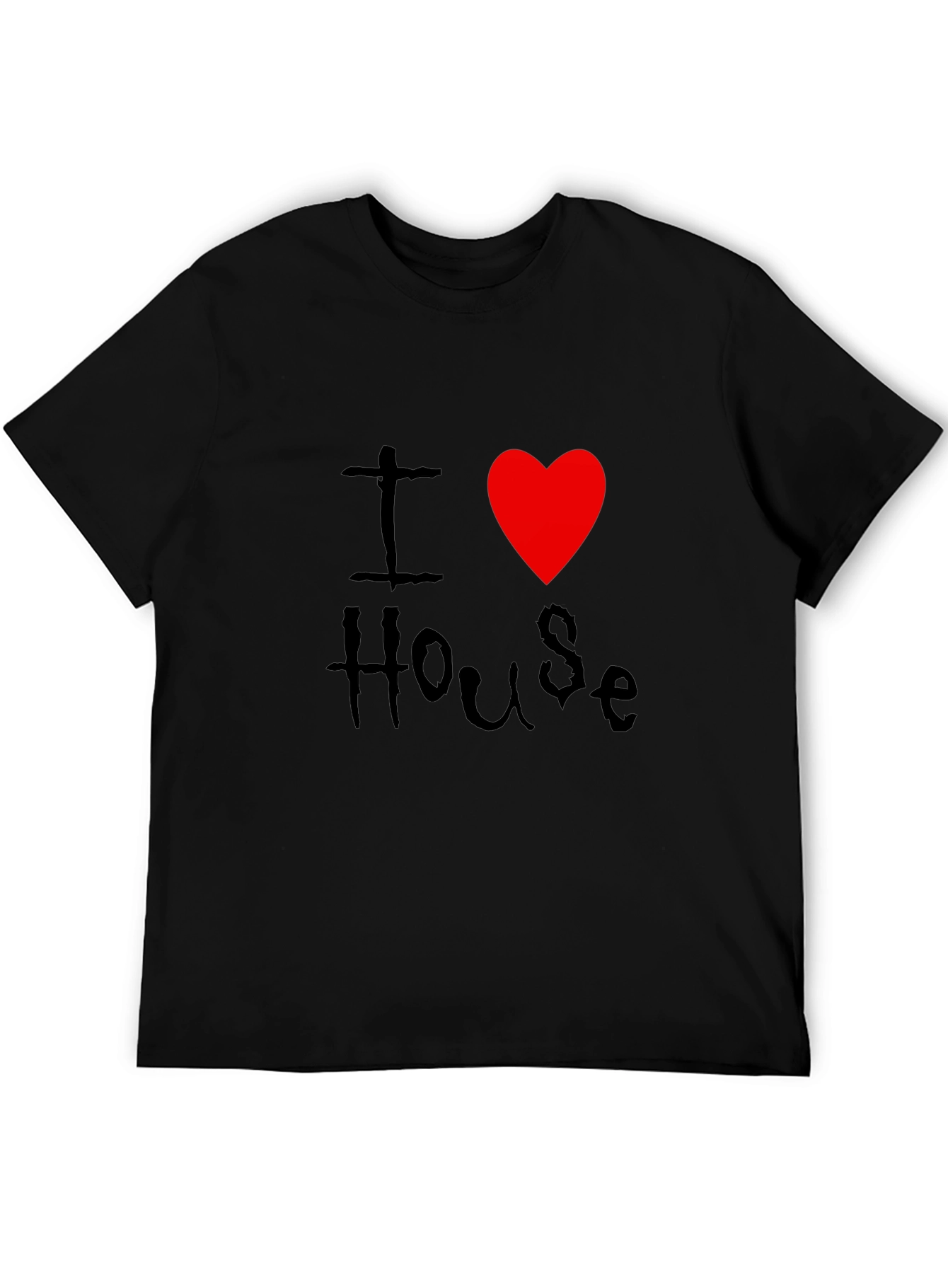 I Love House Music Black T-Shirt