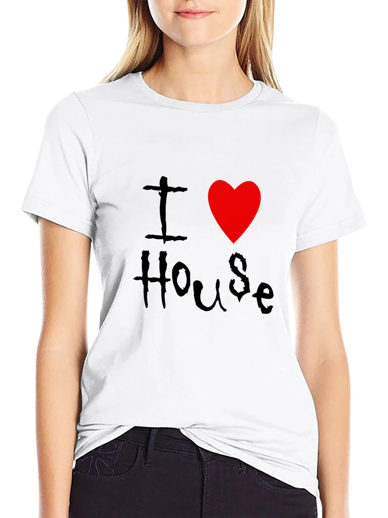I Love House Music Black T-Shirt