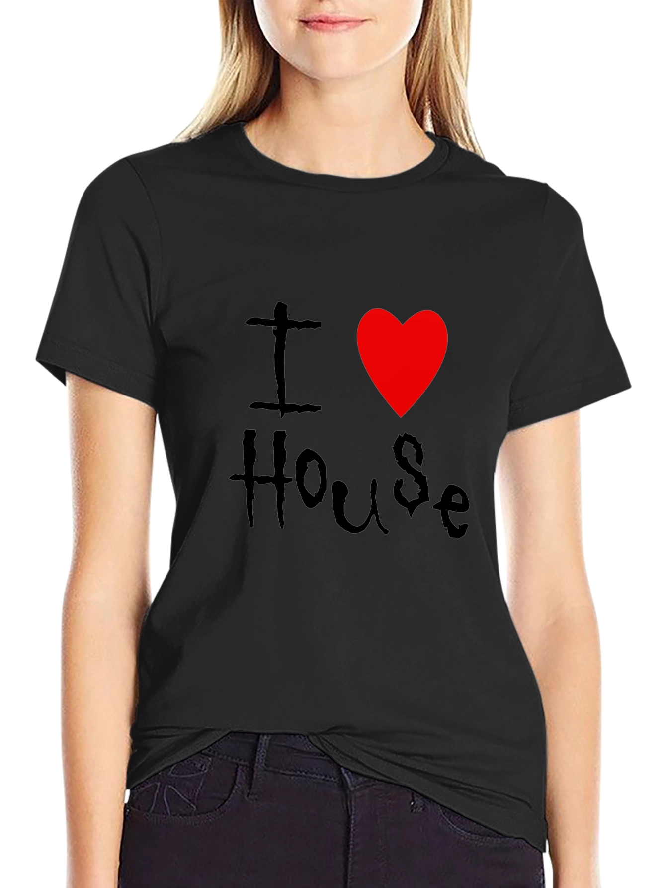 I Love House Music Black T-Shirt
