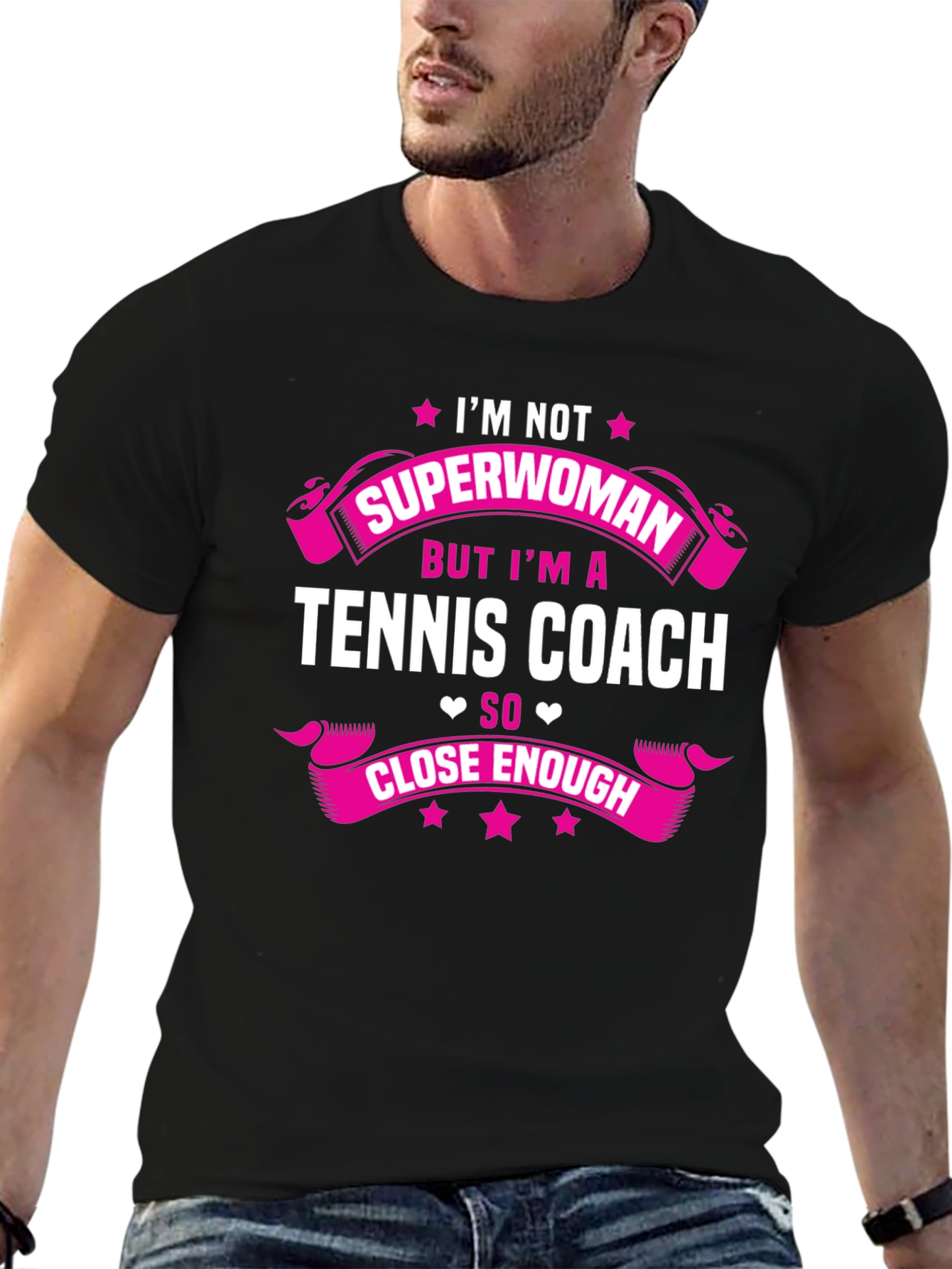 Tennis Coach Superwoman Graphic T-Shirt