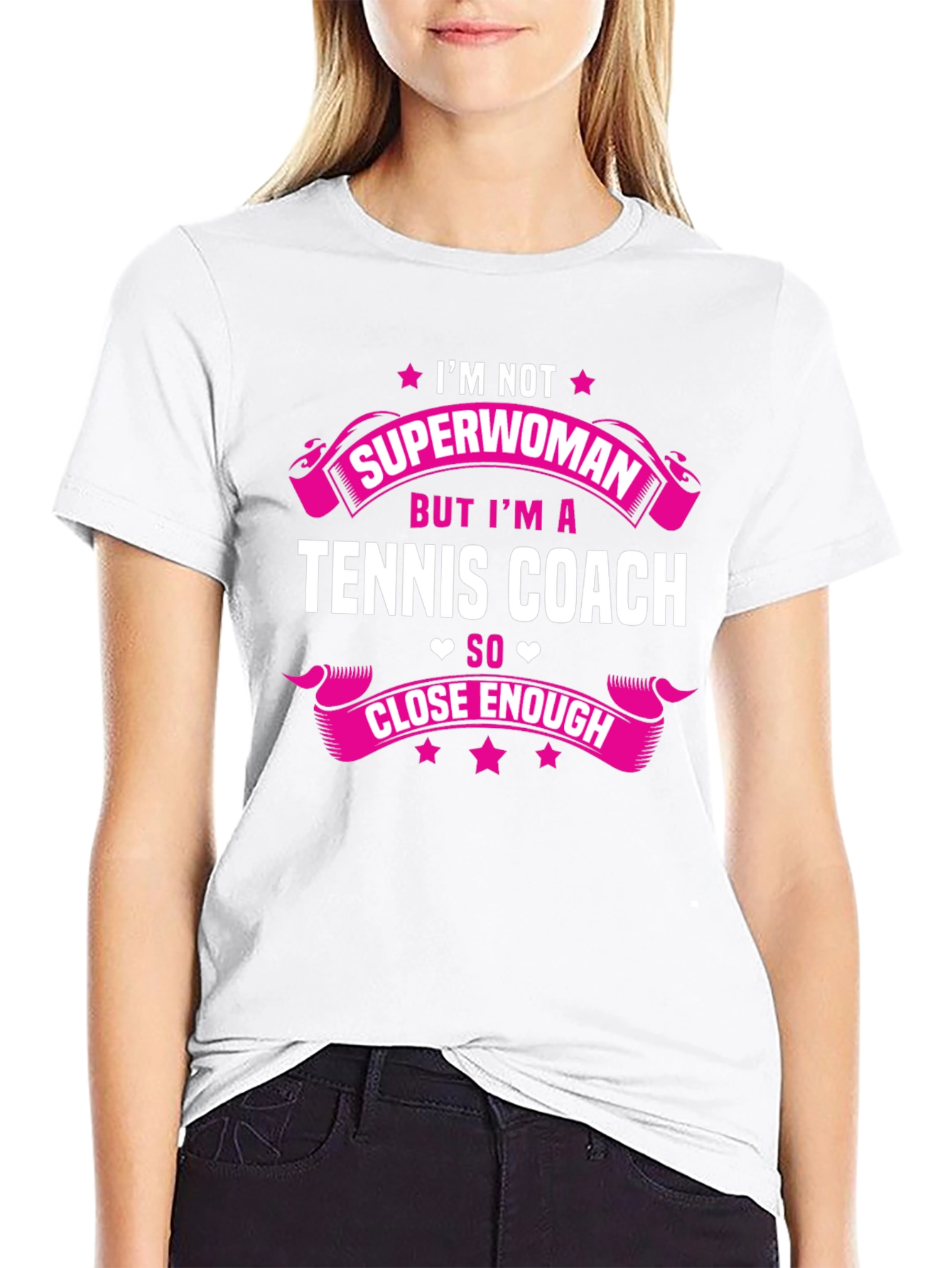Tennis Coach Superwoman Graphic T-Shirt