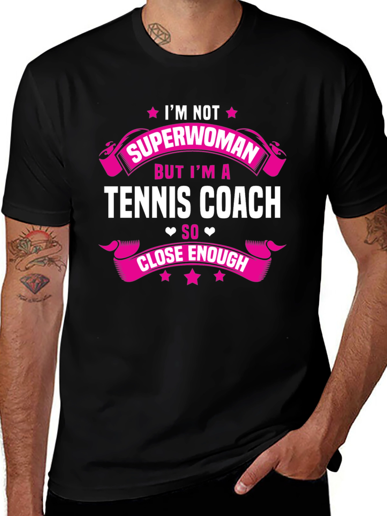 Tennis Coach Superwoman Graphic T-Shirt