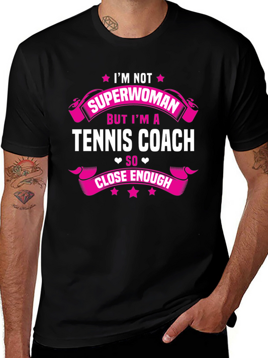 Tennis Coach Superwoman Graphic T-Shirt