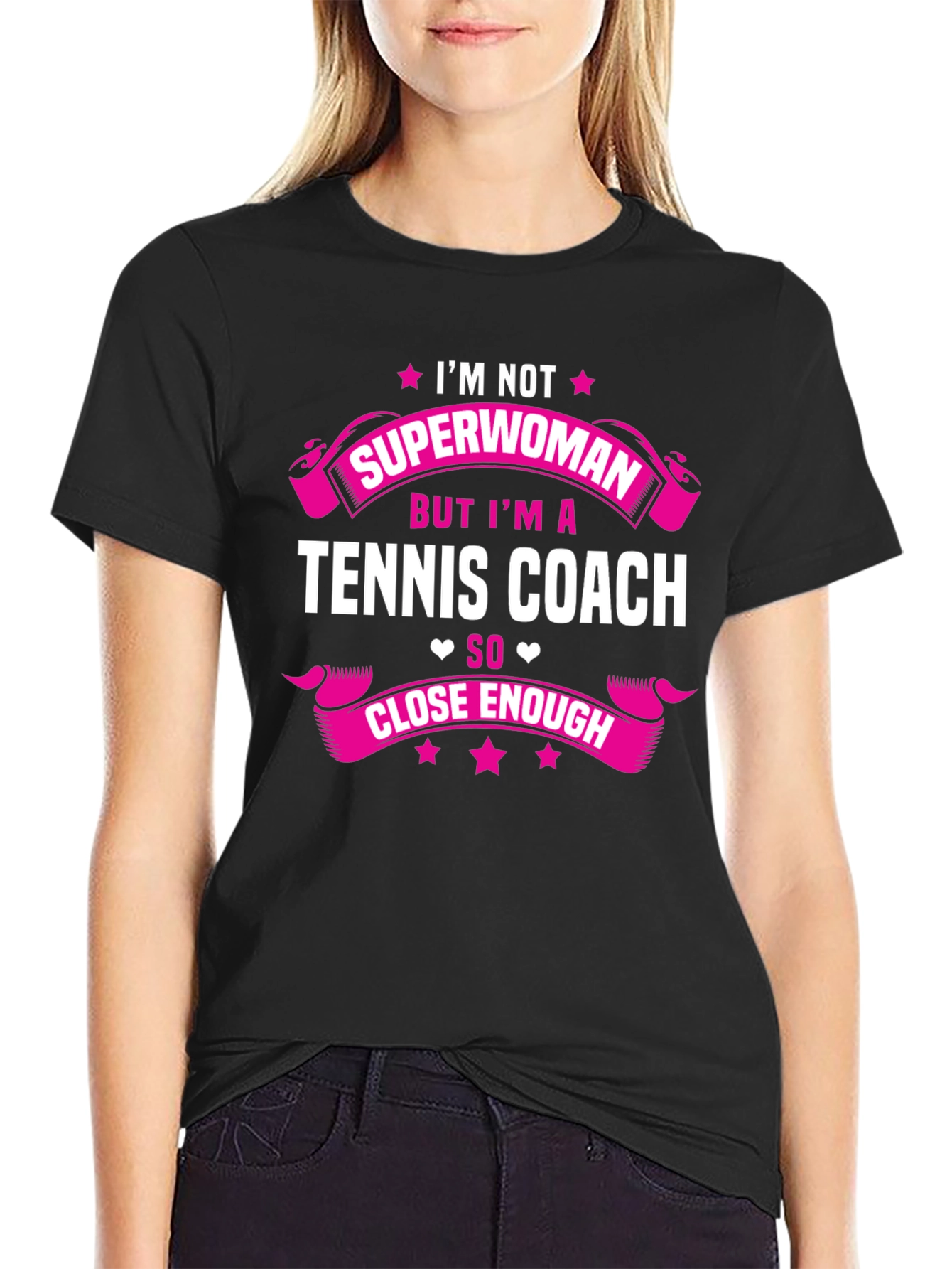 Tennis Coach Superwoman Graphic T-Shirt