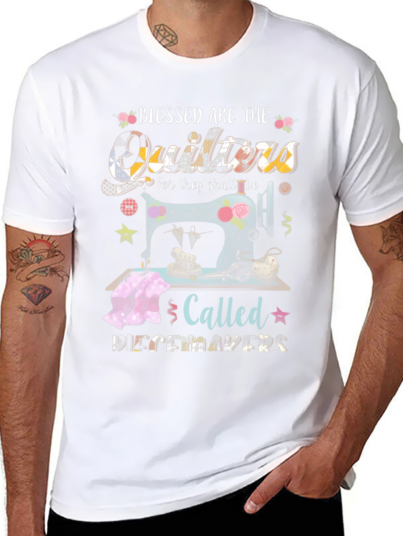Blessed Quilters T-Shirt - Sewing Machine Design