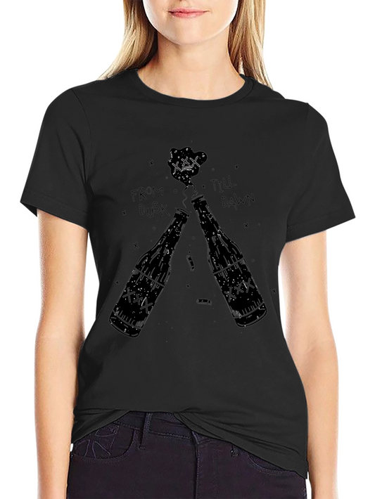 From Dusk Till Dawn Graphic Tee - Black Cotton T-Shirt