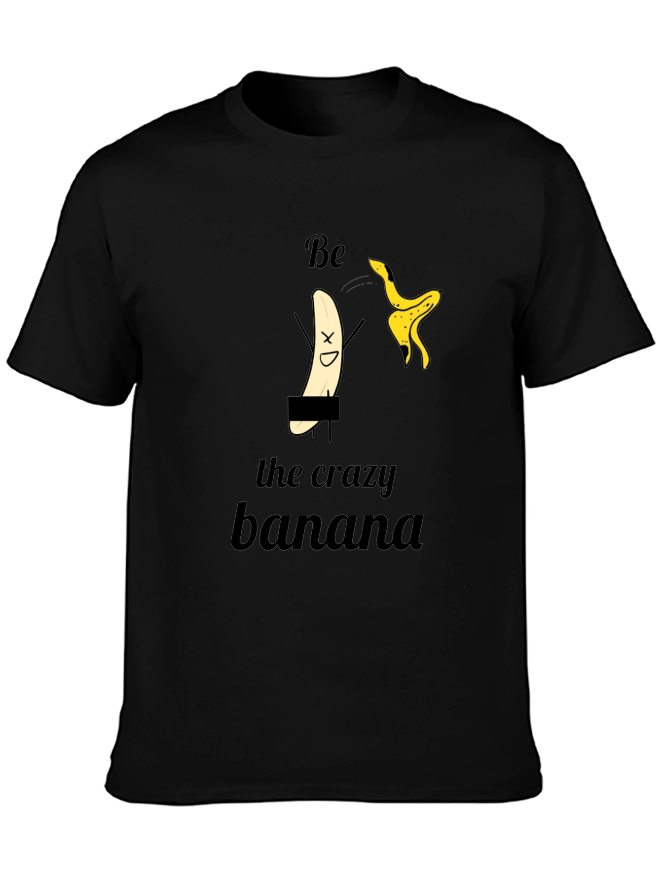 Crazy Banana Graphic Tee - Funny Black T-Shirt