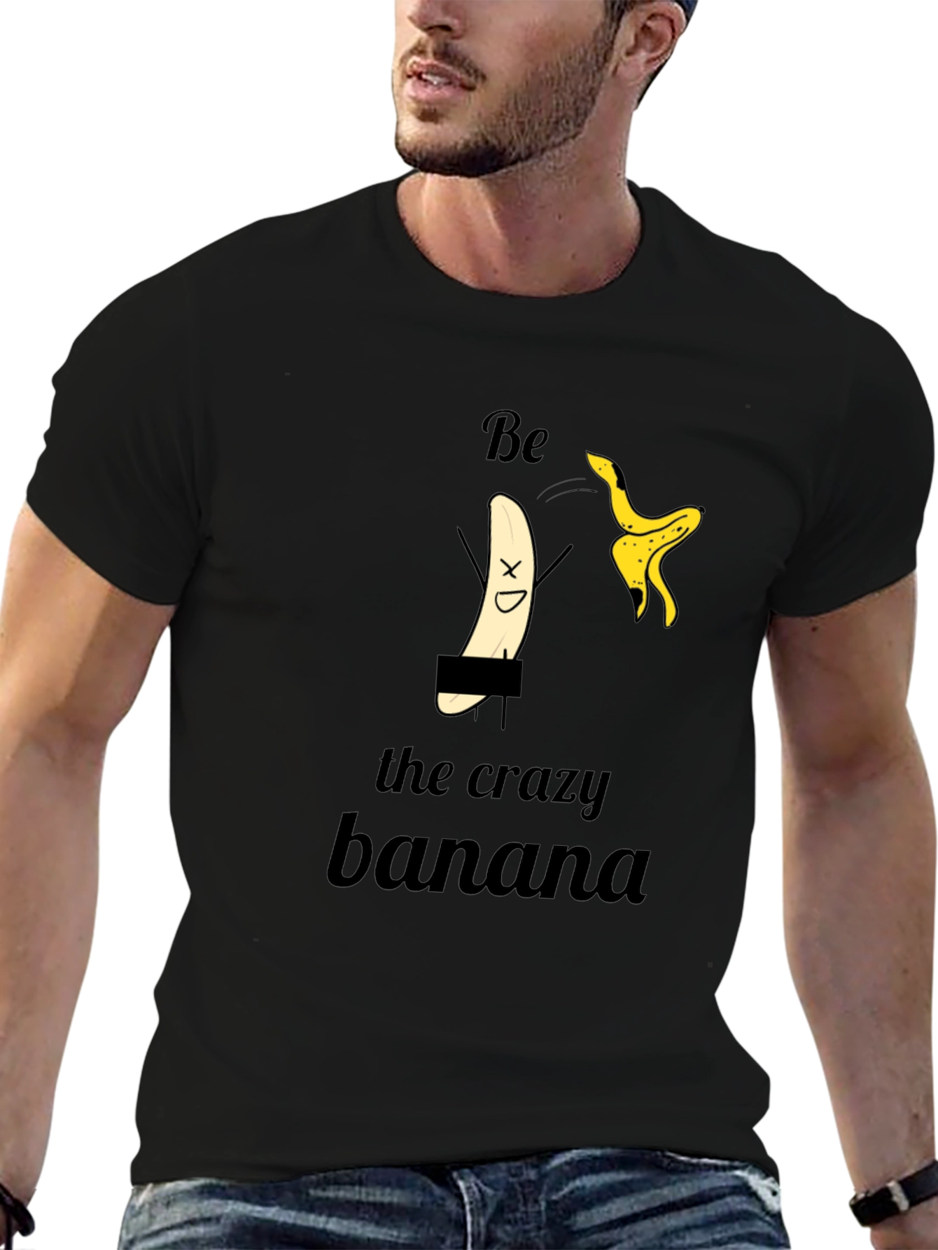 Crazy Banana Graphic Tee - Funny Black T-Shirt