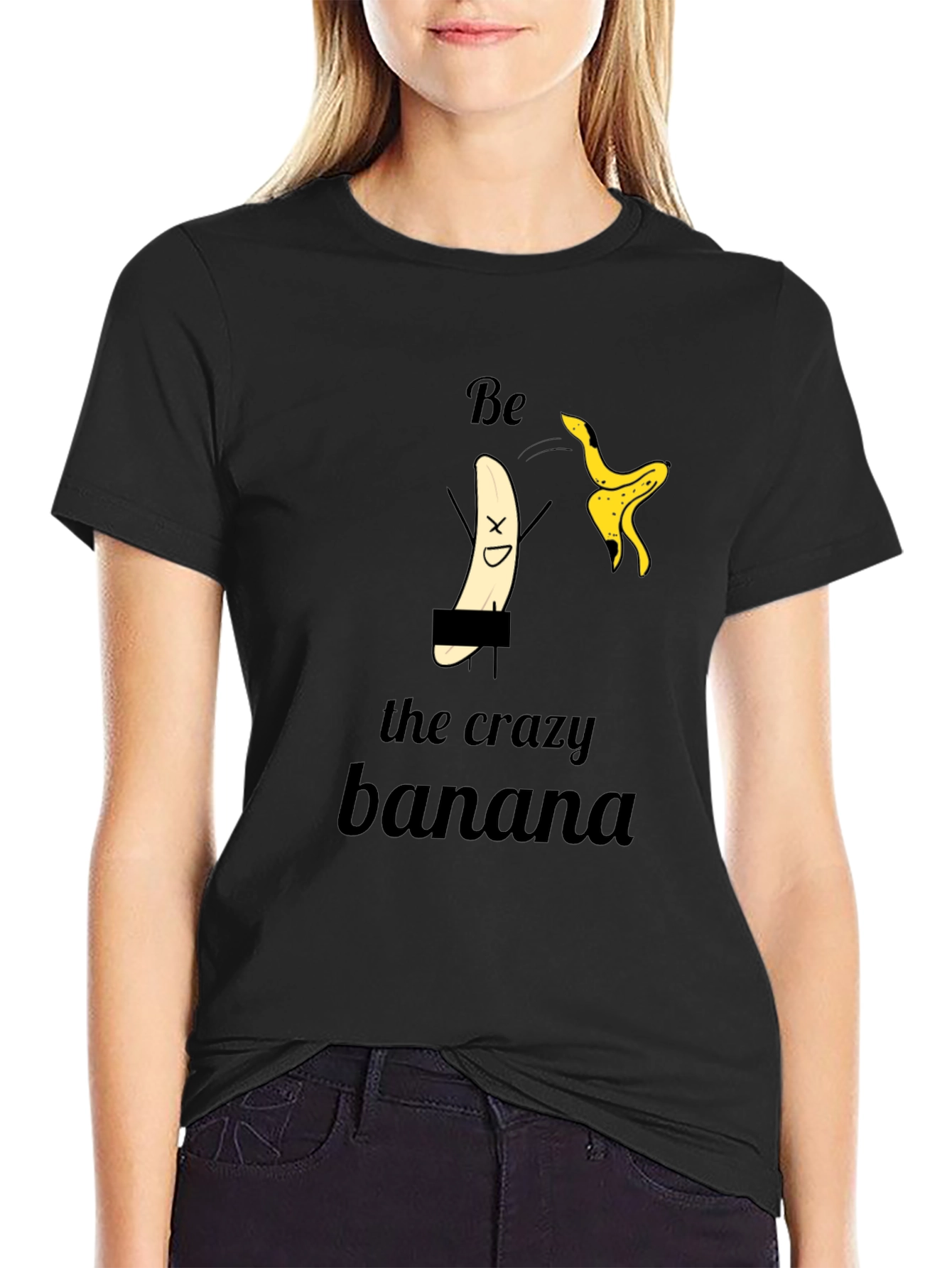 Crazy Banana Graphic Tee - Funny Black T-Shirt
