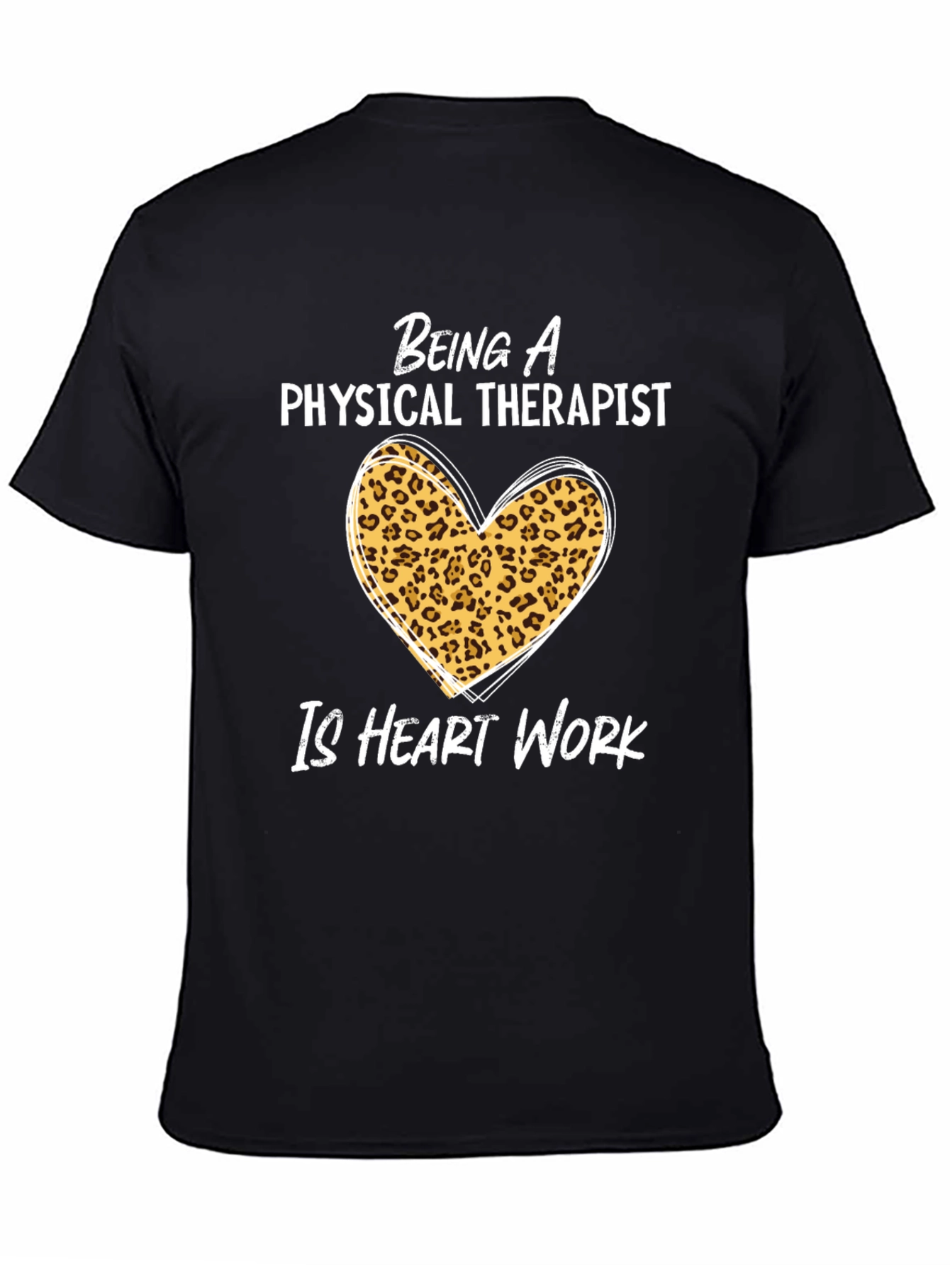 Physical Therapist Heart Leopard Print T-Shirt