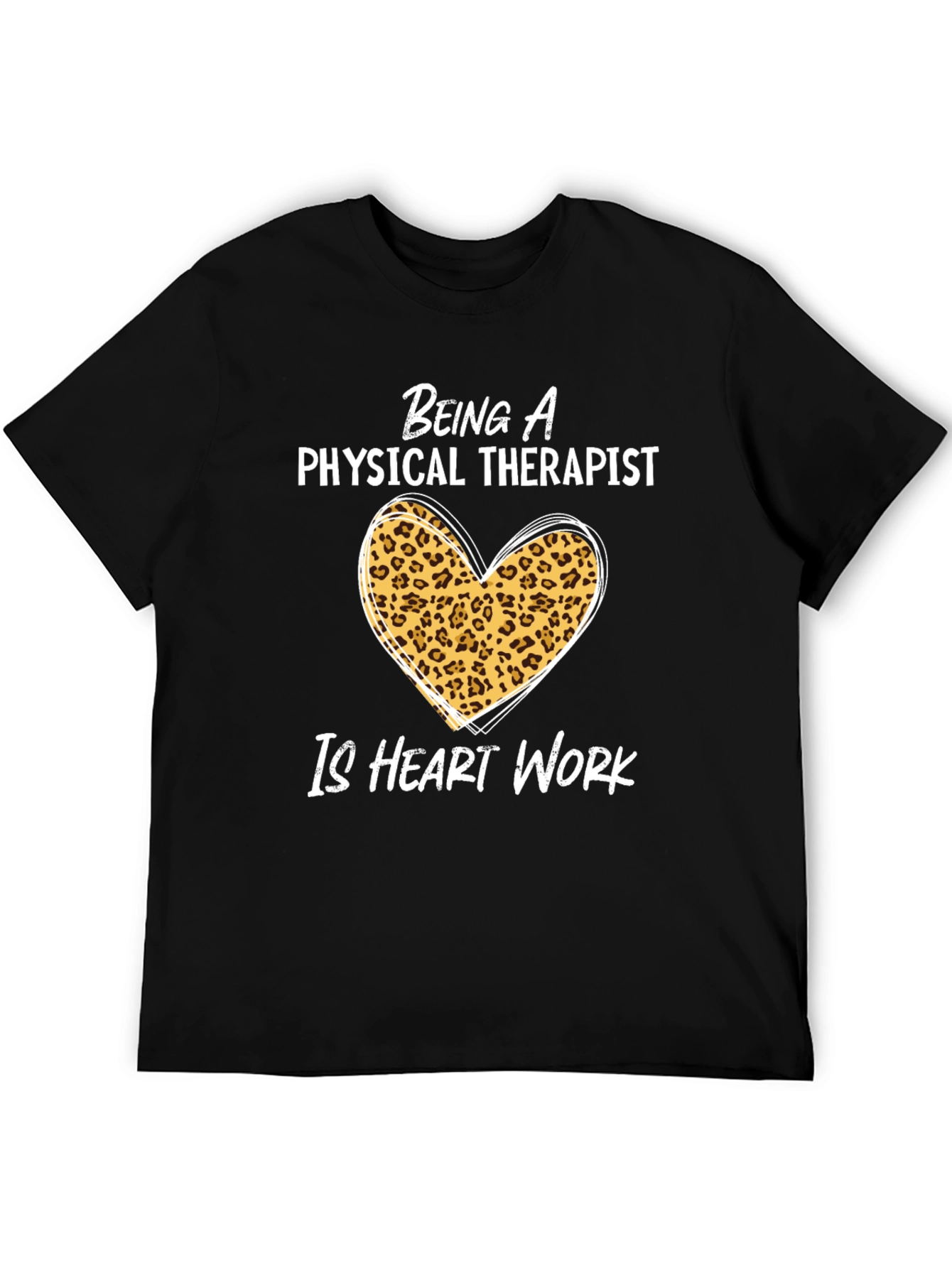 Physical Therapist Heart Leopard Print T-Shirt