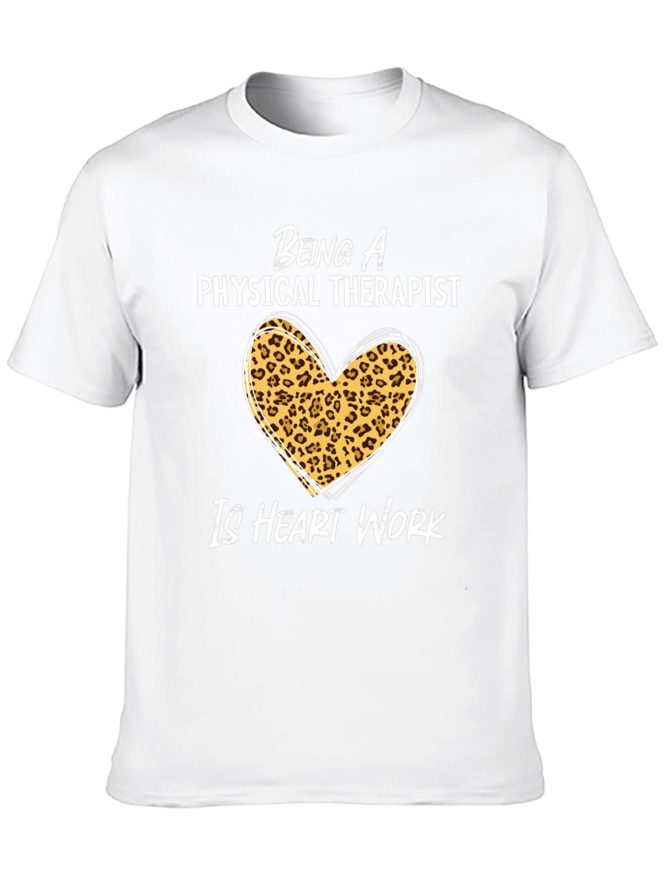 Physical Therapist Heart Leopard Print T-Shirt