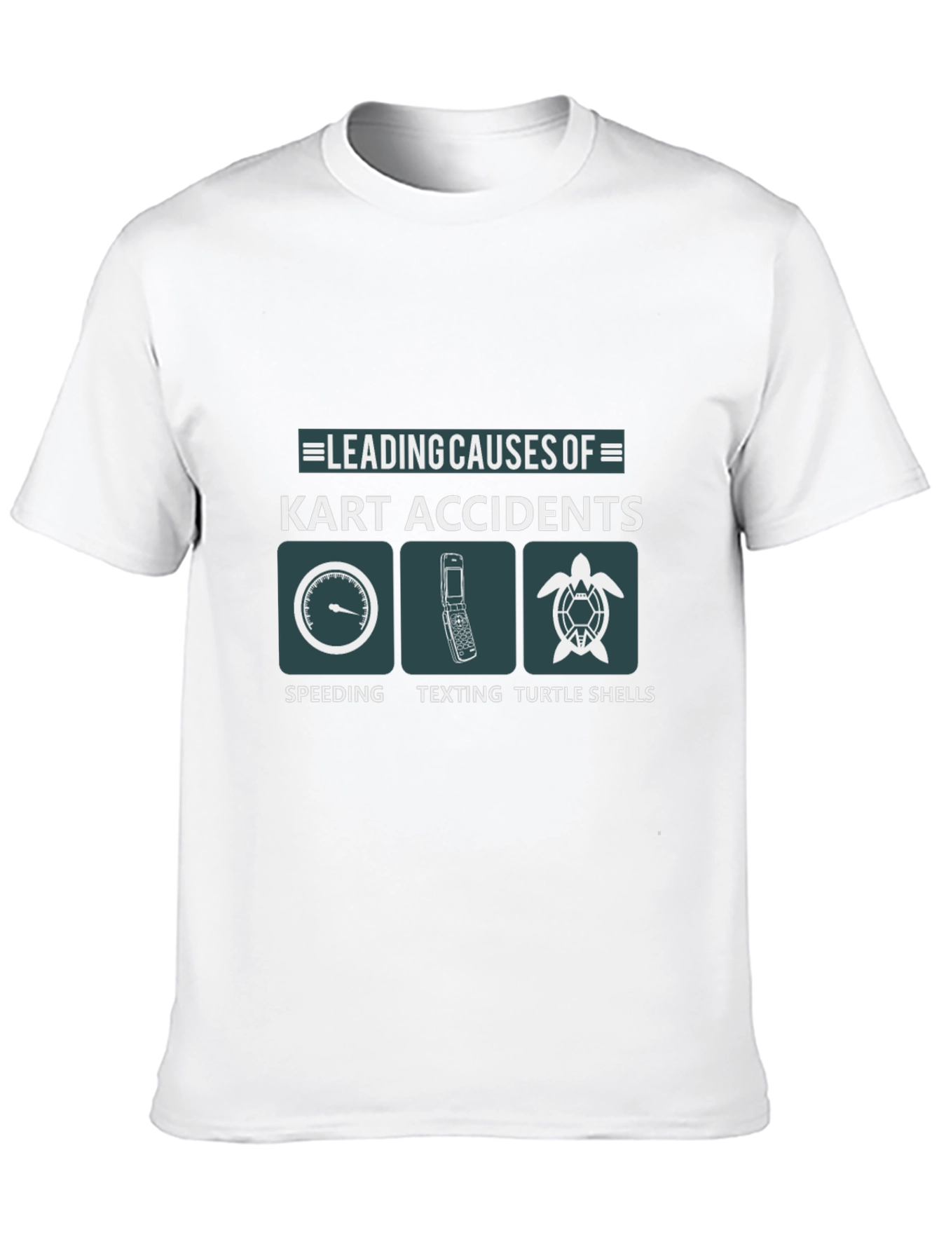 Kart Accident Causes T-Shirt - Speeding Texting Turtle Shells!