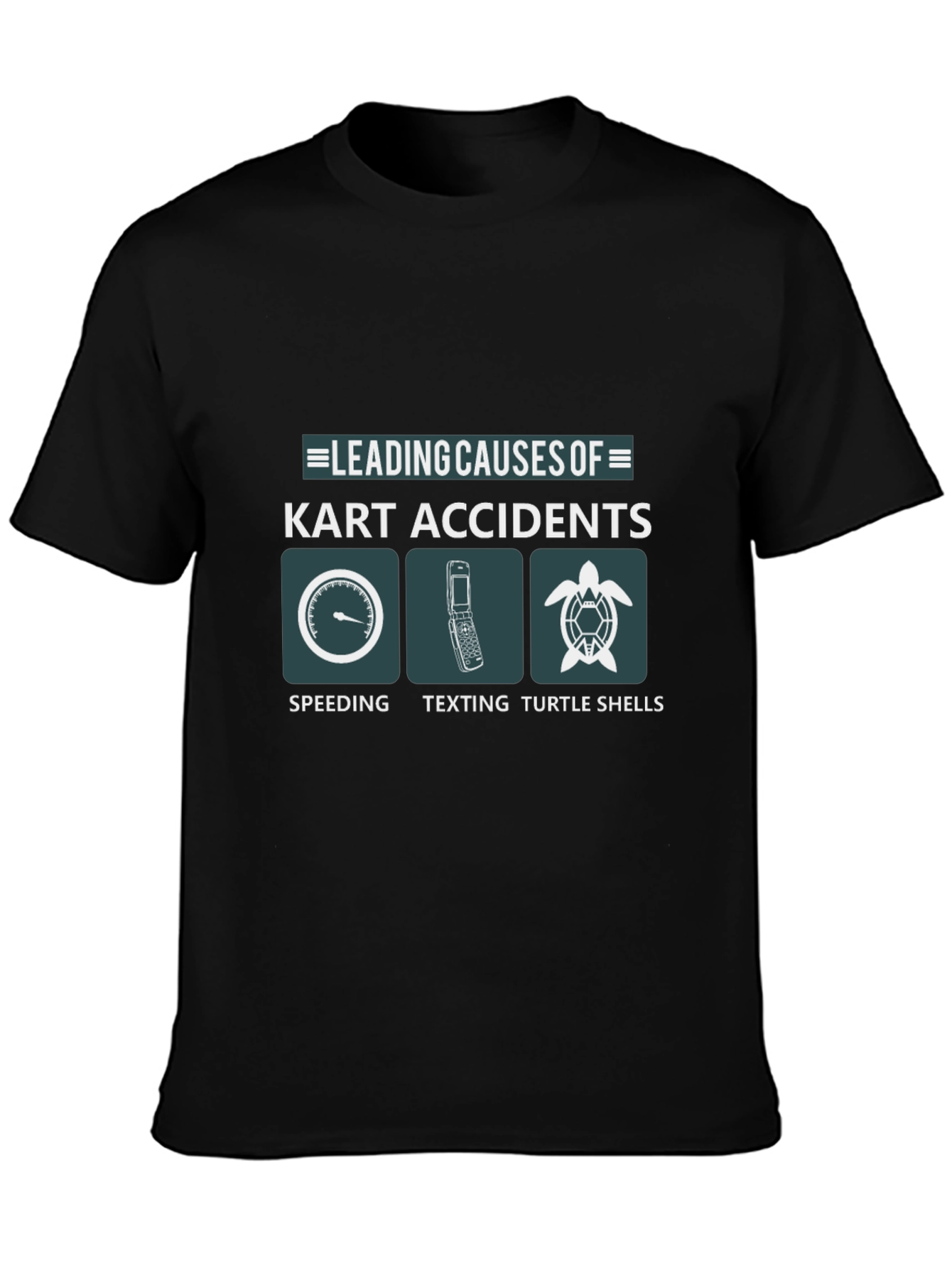Kart Accident Causes T-Shirt - Speeding Texting Turtle Shells!