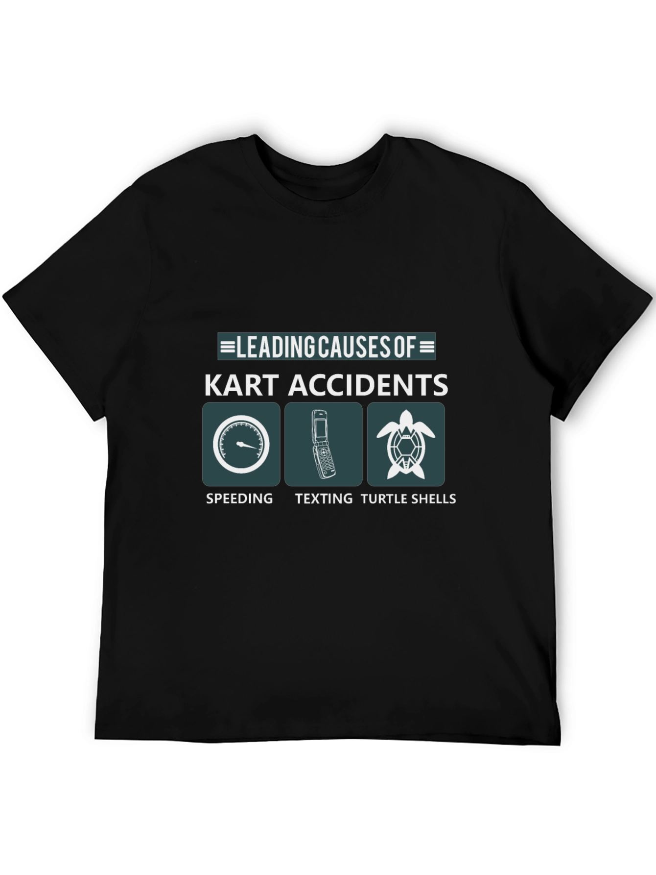 Kart Accident Causes T-Shirt - Speeding Texting Turtle Shells!