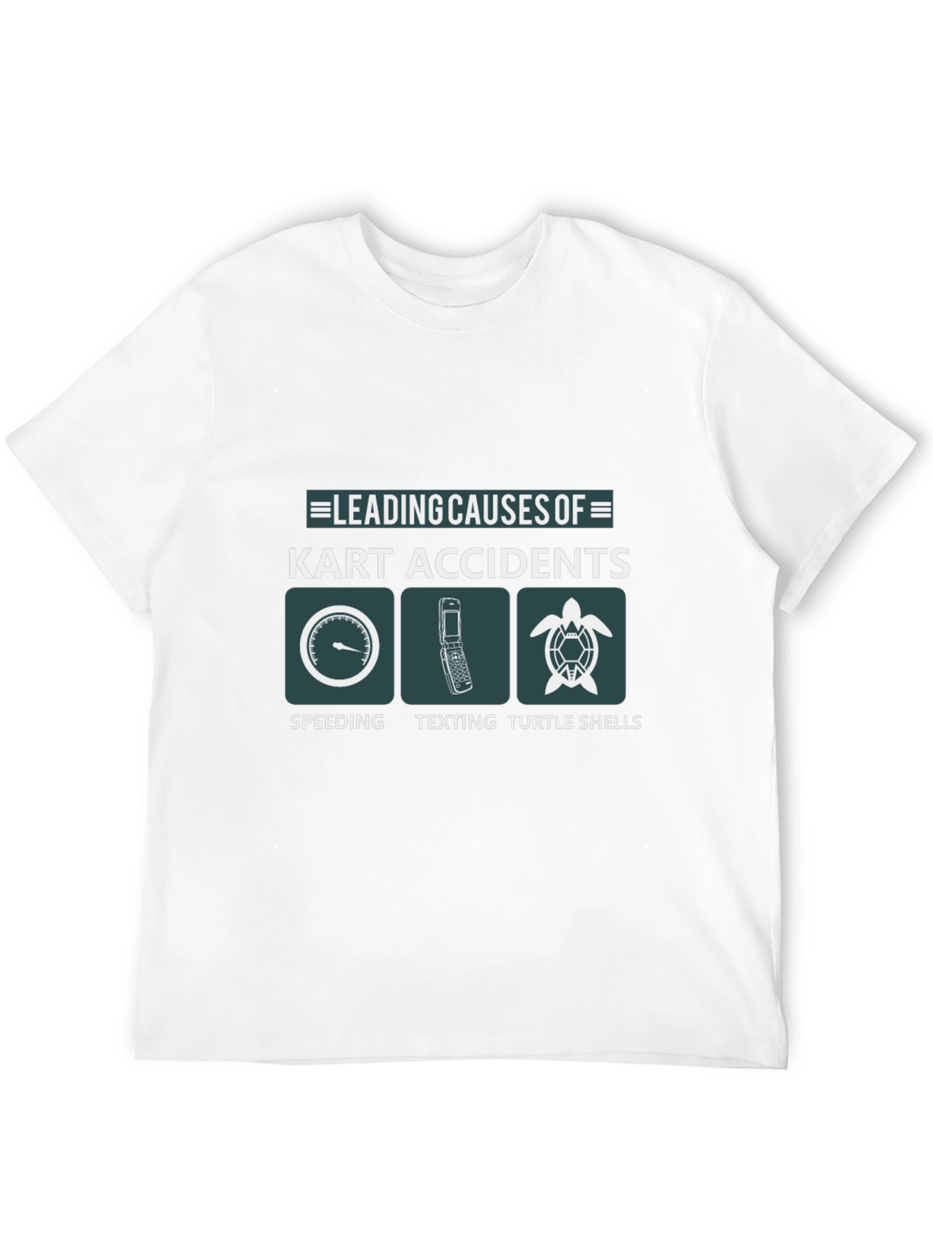 Kart Accident Causes T-Shirt - Speeding Texting Turtle Shells!