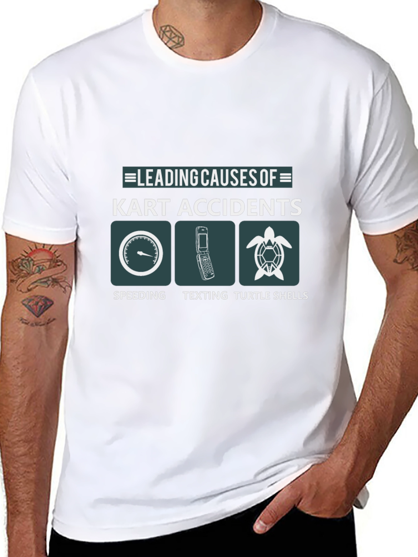 Kart Accident Causes T-Shirt - Speeding Texting Turtle Shells!