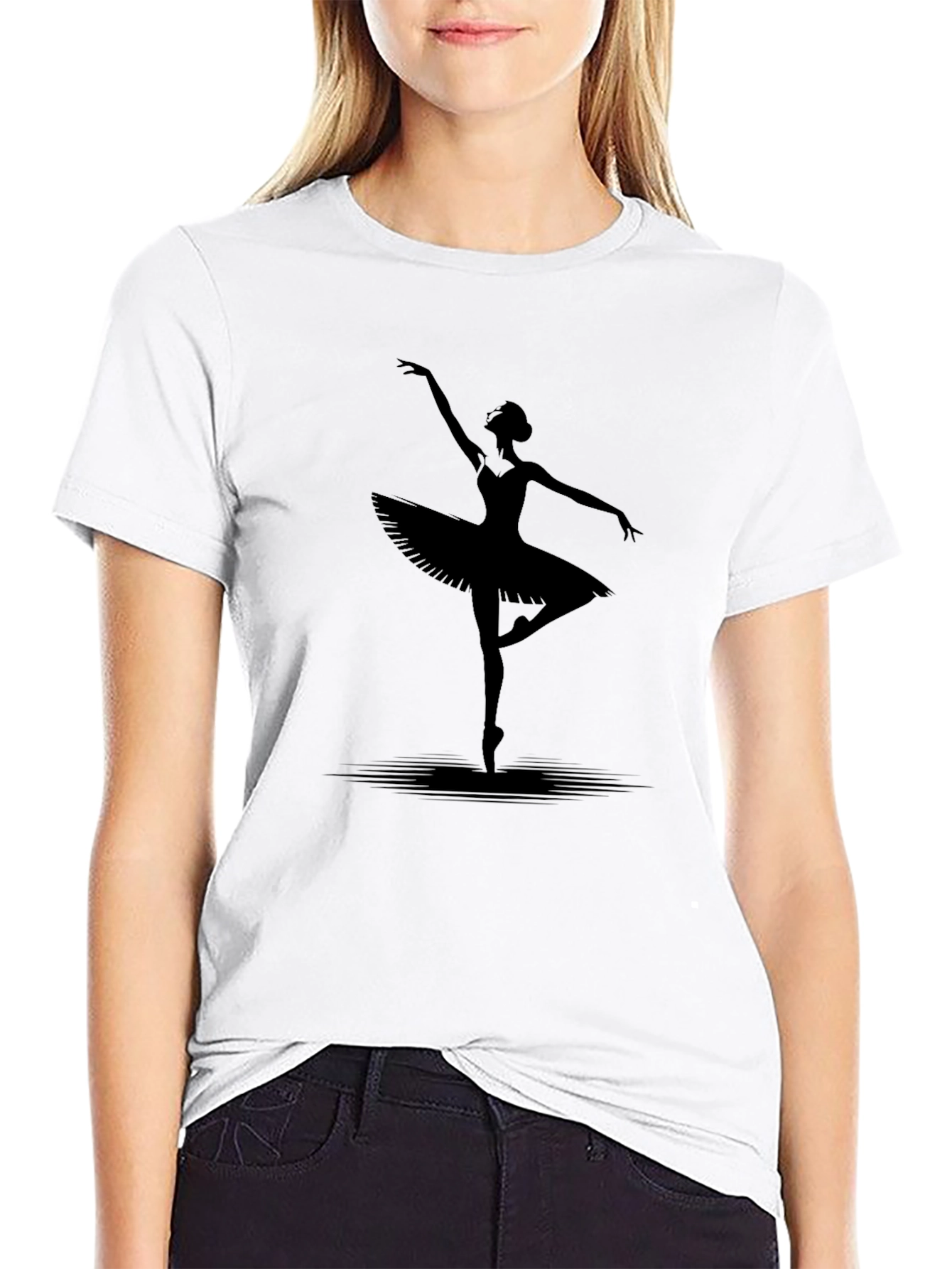 Ballerina Silhouette Black Tee