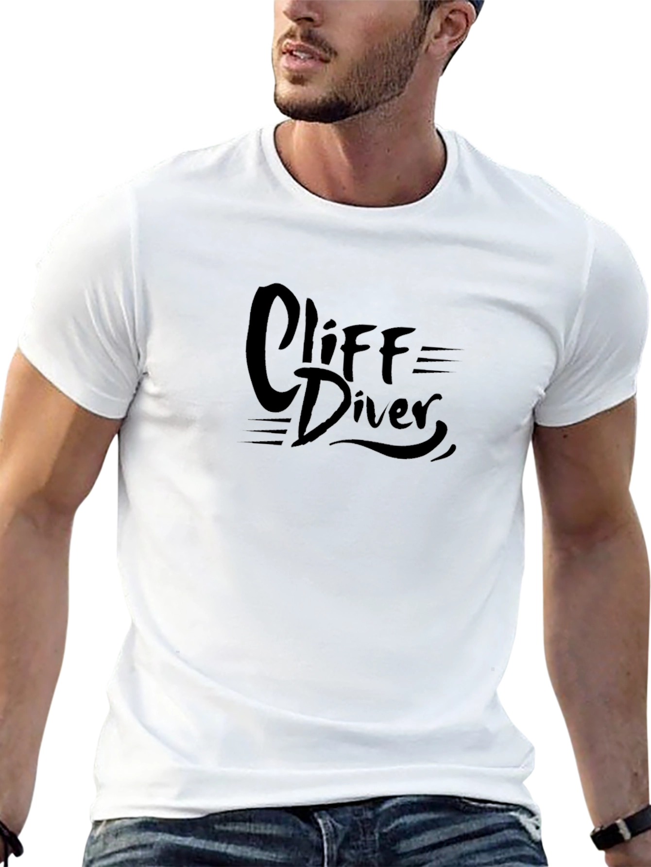 Cliff Diver T-Shirt - Black Graphic Tee