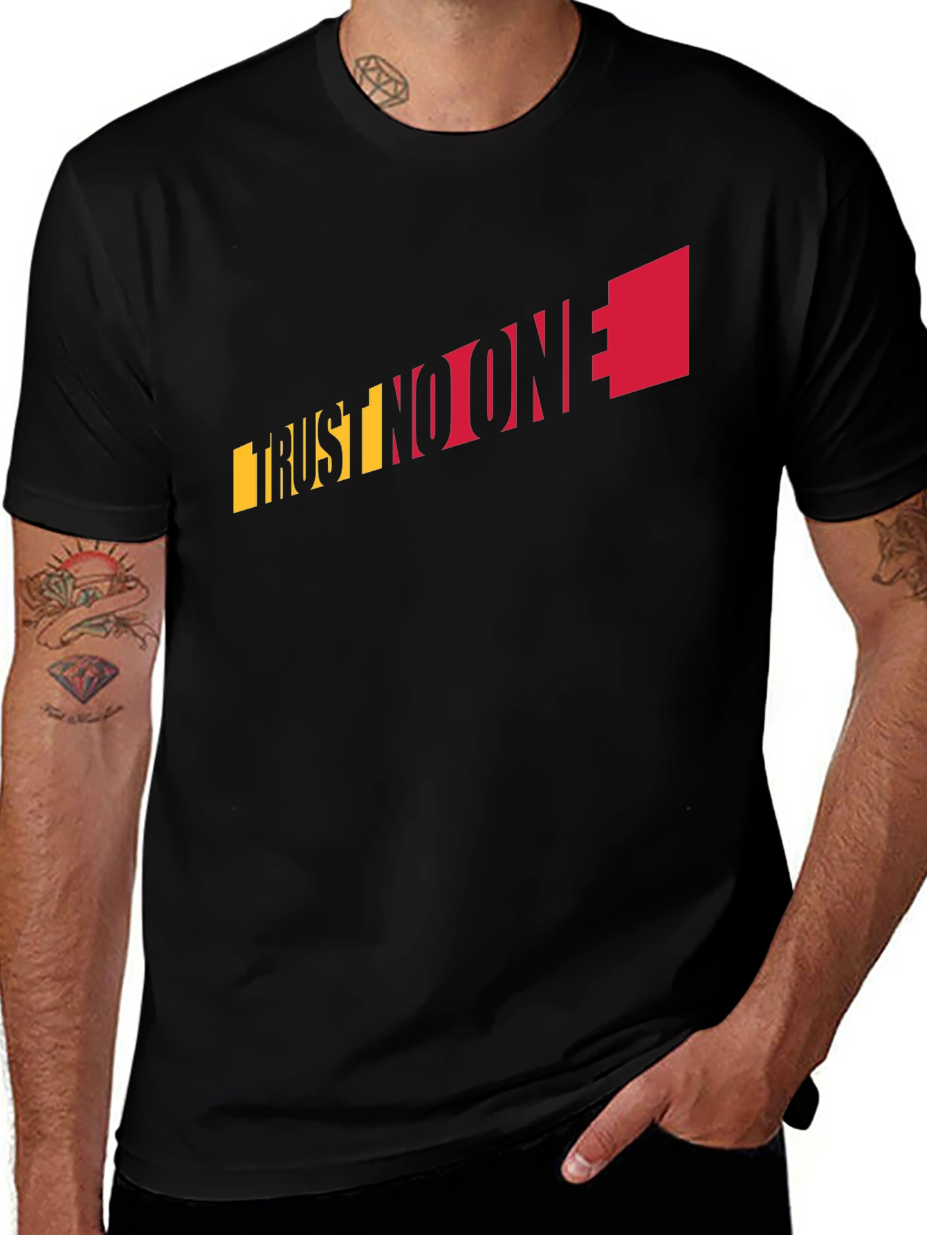Trust No One Graphic Tee - Black