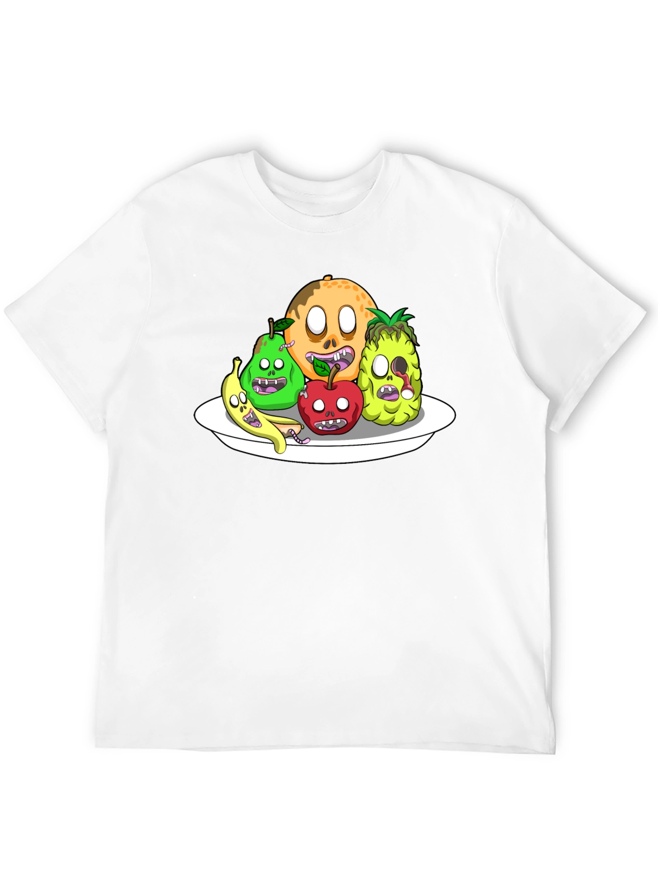 Zombie Fruit Platter Graphic Tee - Black Cotton