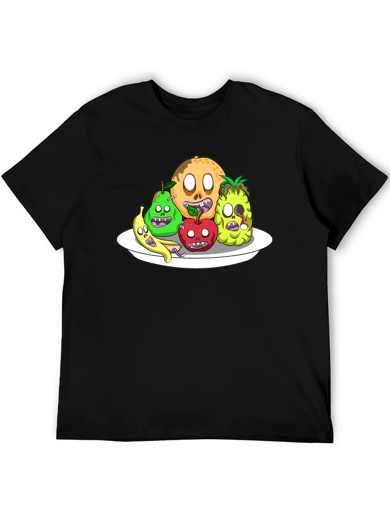 Zombie Fruit Platter Graphic Tee - Black Cotton