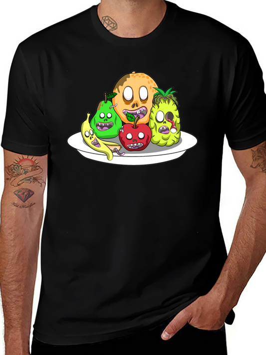 Zombie Fruit Platter Graphic Tee - Black Cotton