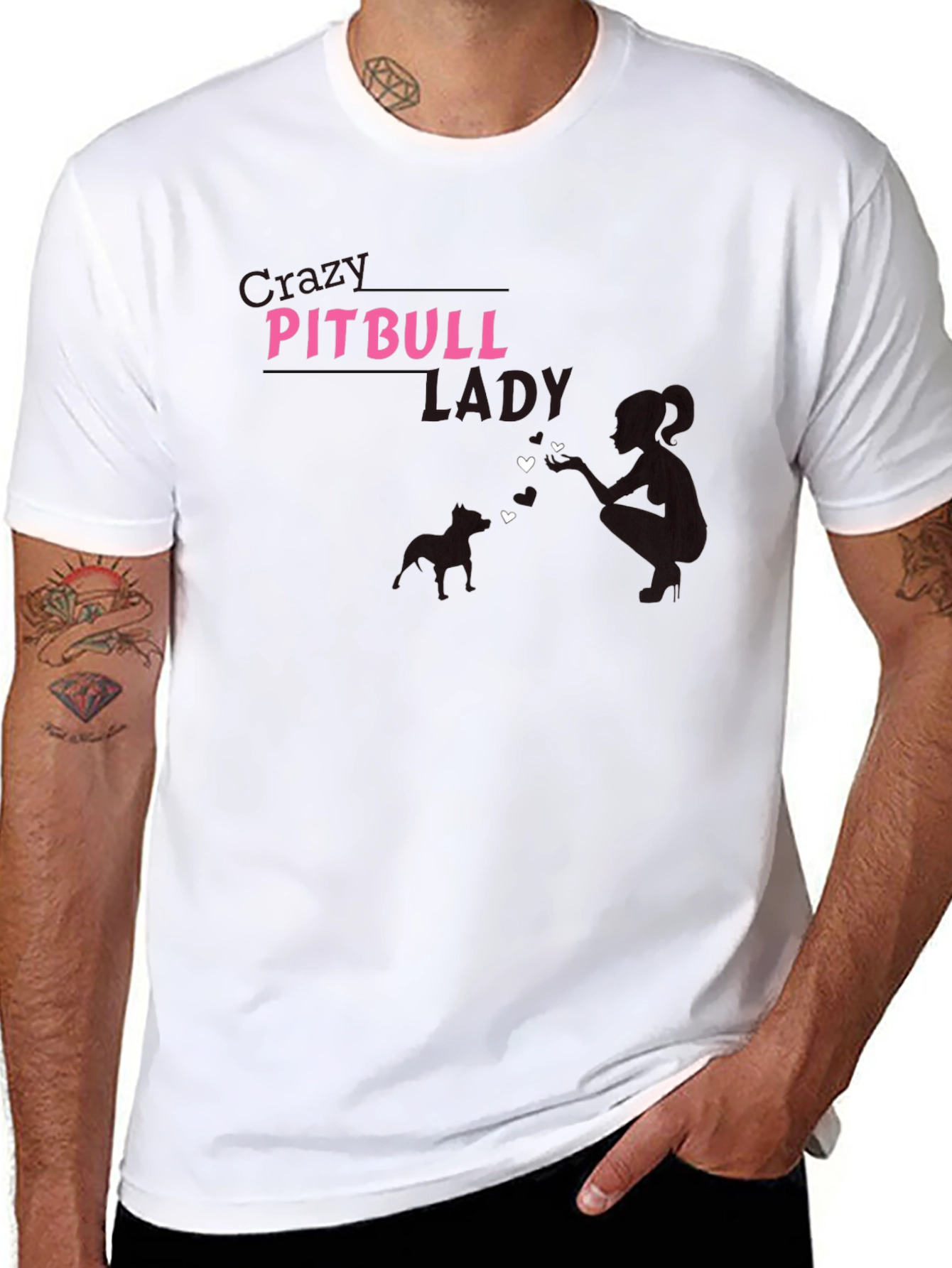 Pitbull Lady Graphic Tee - Black Unisex T-Shirt