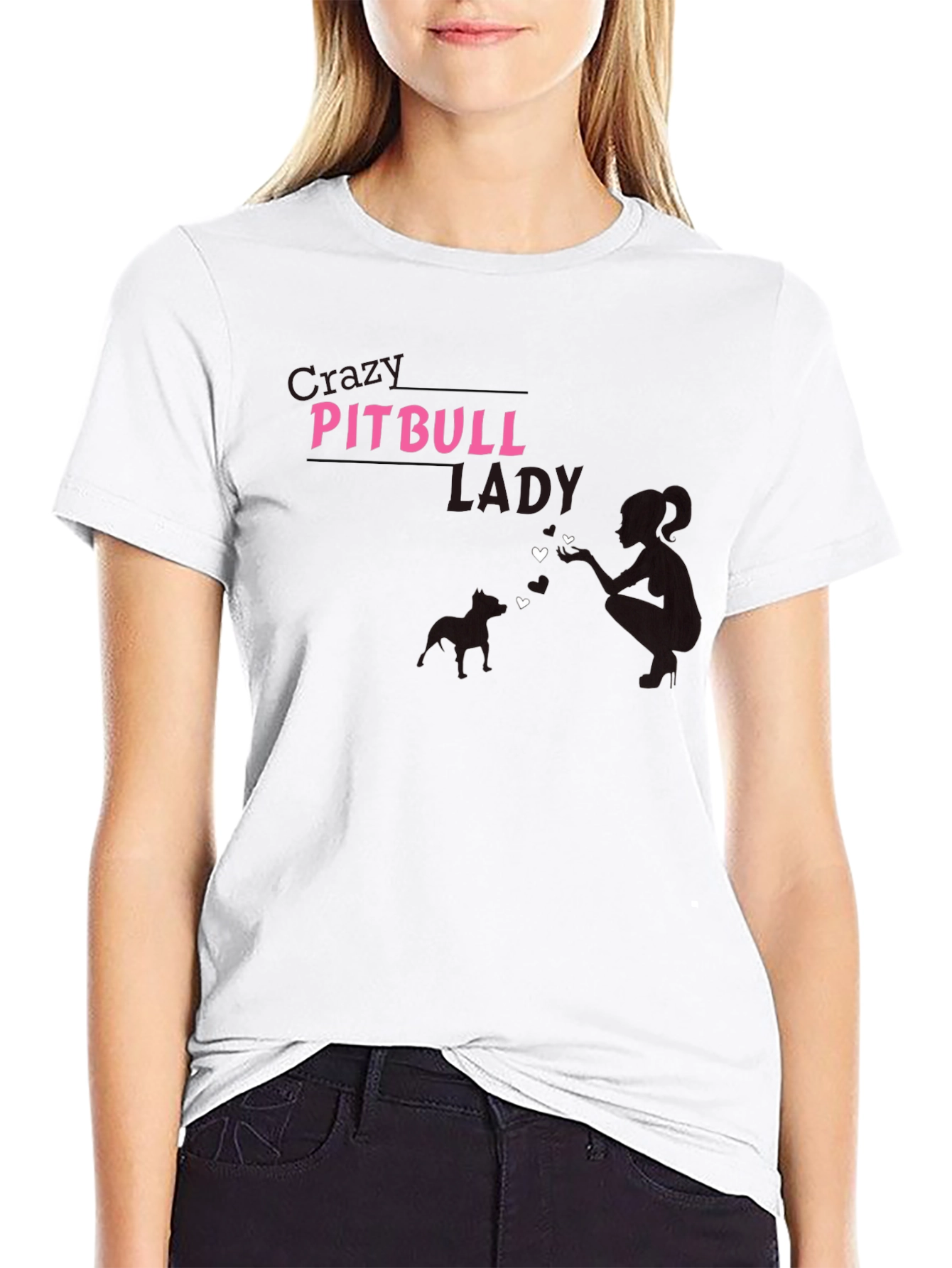 Pitbull Lady Graphic Tee - Black Unisex T-Shirt