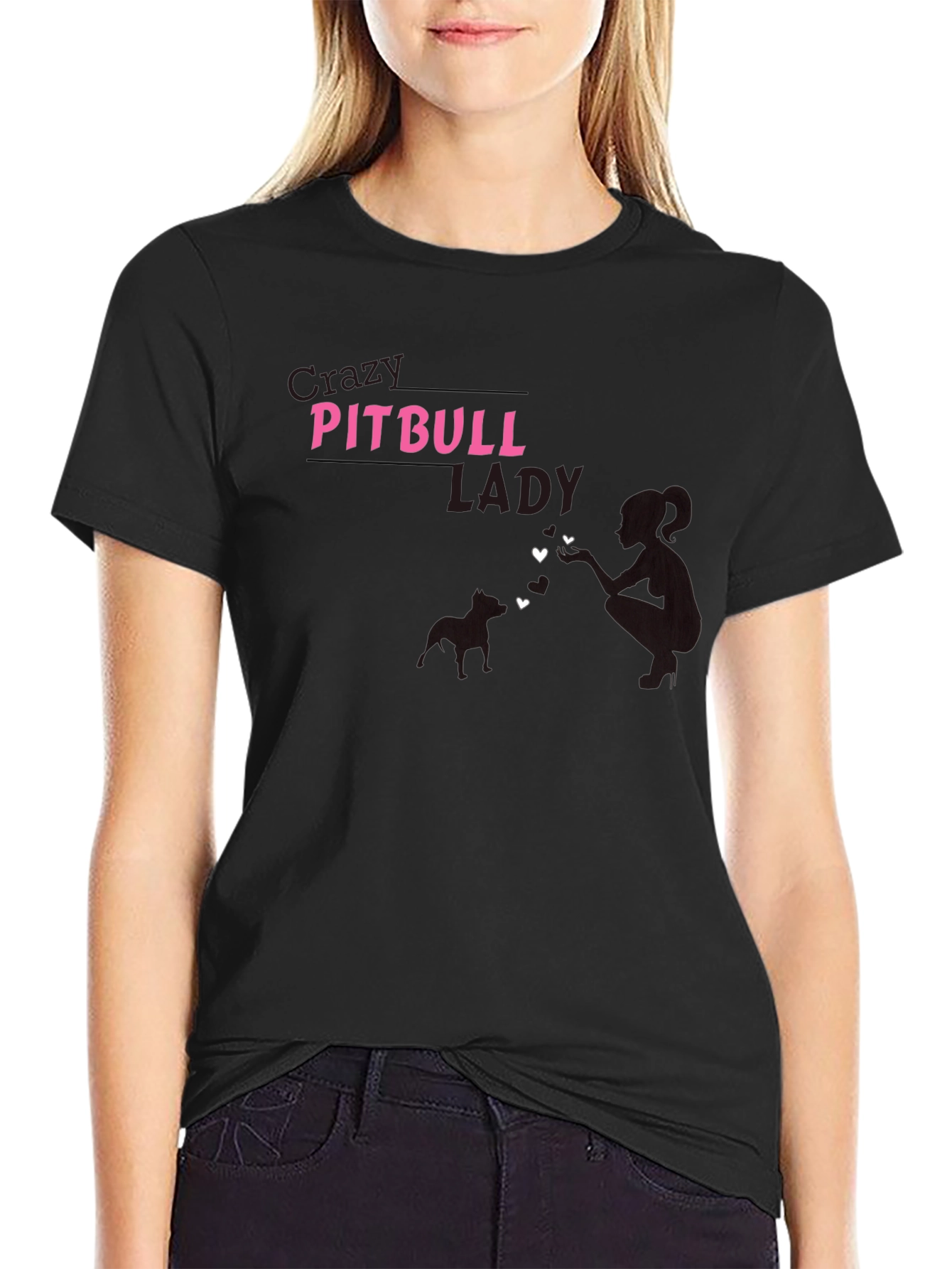 Pitbull Lady Graphic Tee - Black Unisex T-Shirt
